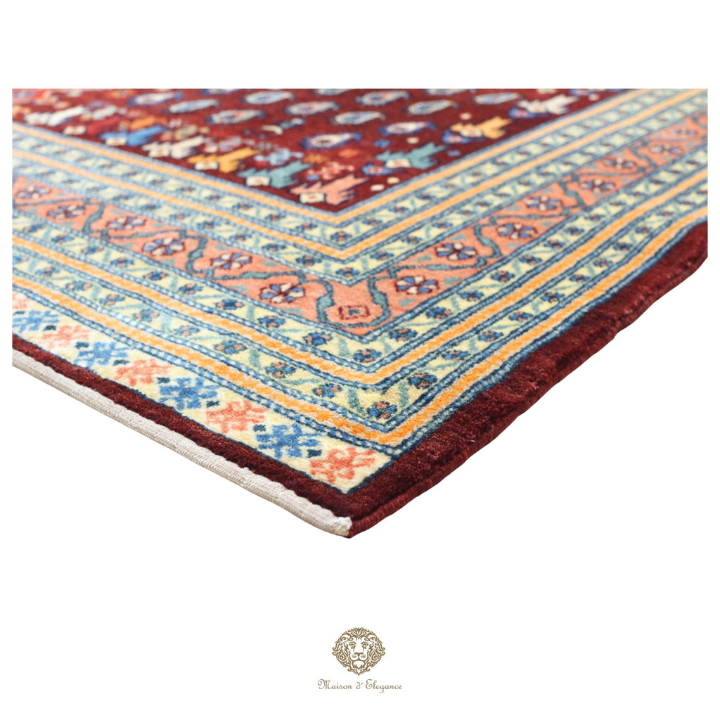Alfombra persa Trible Fine Kashkuli con tintes naturales | Loribaft de lana hecha a mano 160 x 220 cm