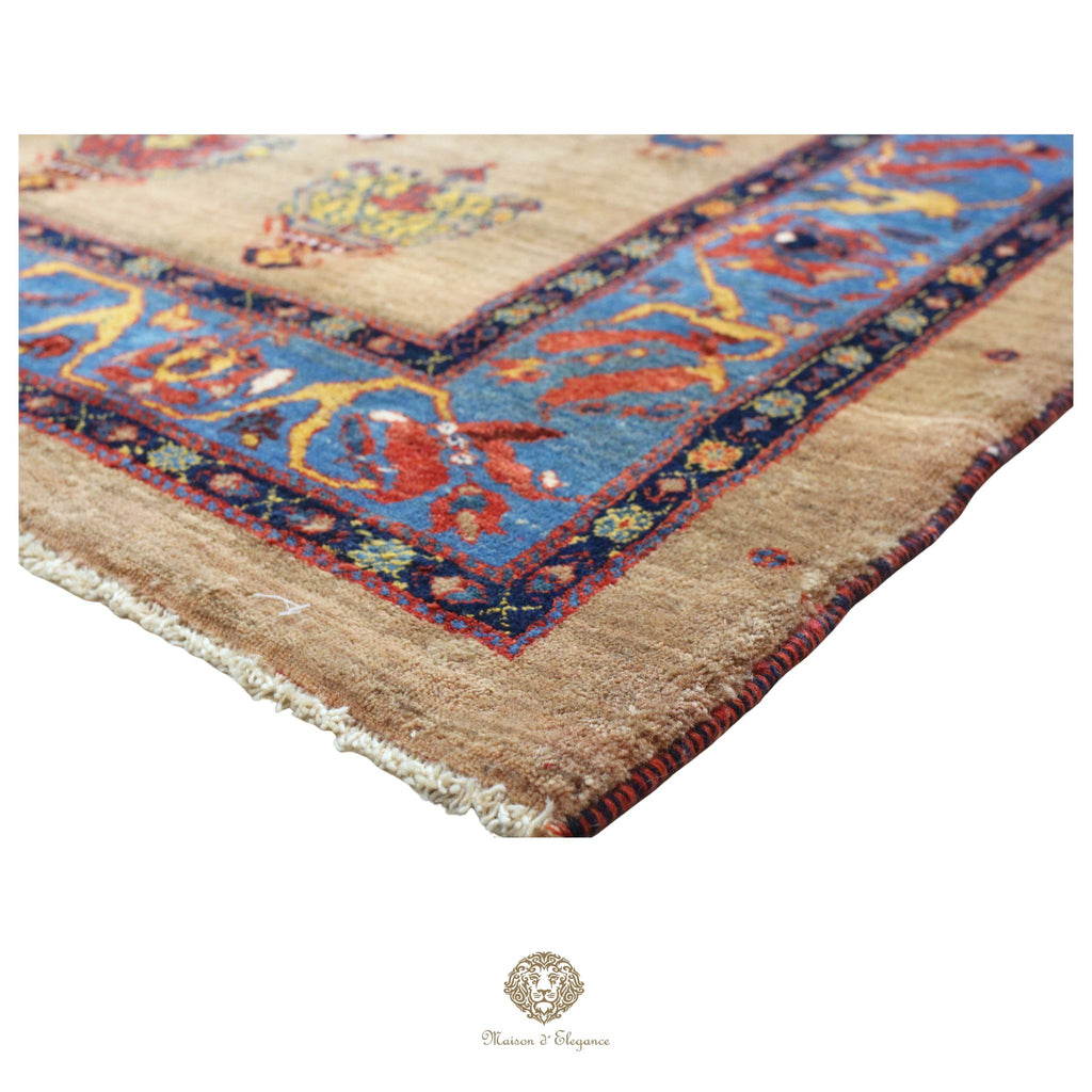 Alfombra persa Trible Fine Kashkuli con tintes naturales | Loribaft de lana hecha a mano 153 x 270 cm