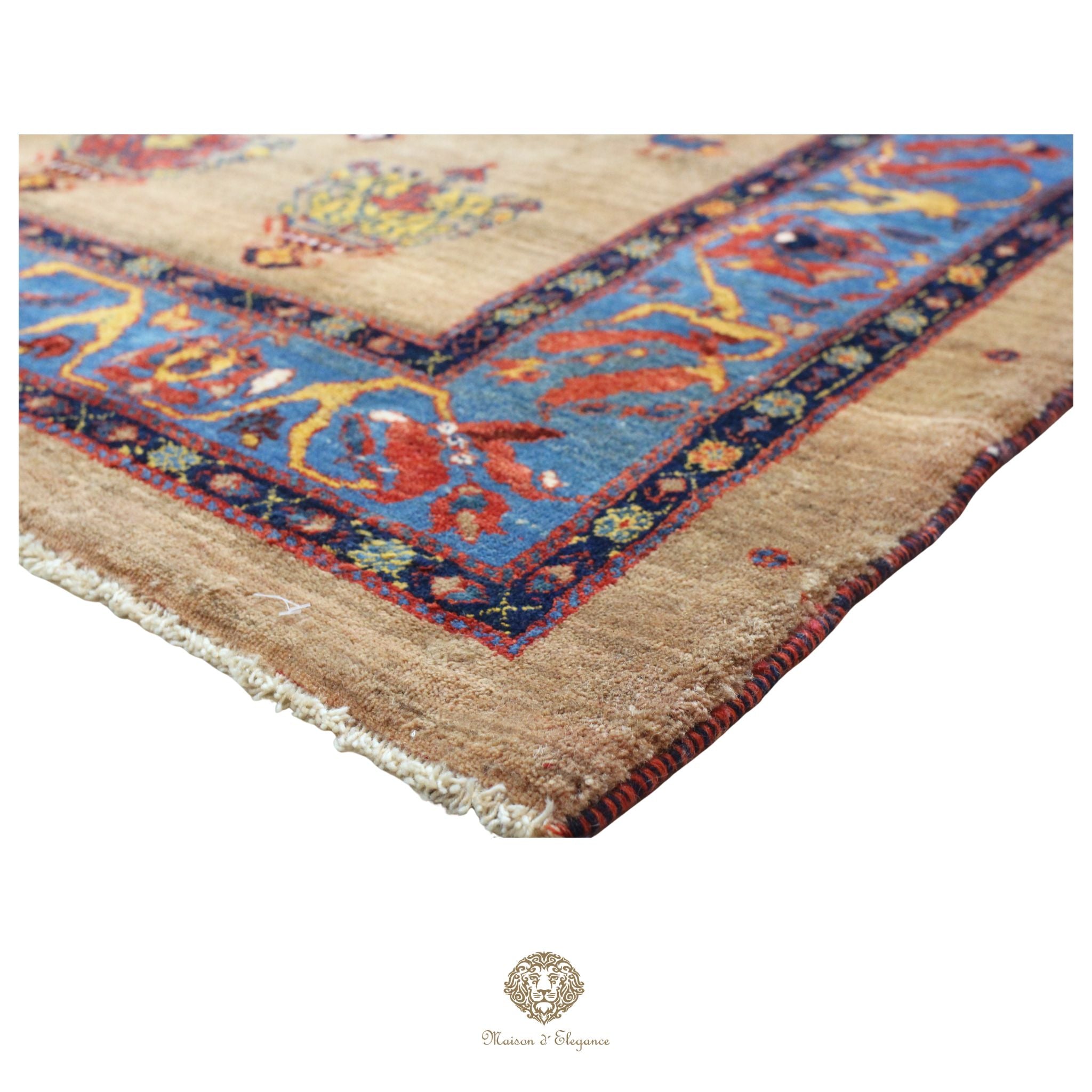 Alfombra persa Trible Fine Kashkuli con tintes naturales | Loribaft de lana hecha a mano 153 x 270 cm