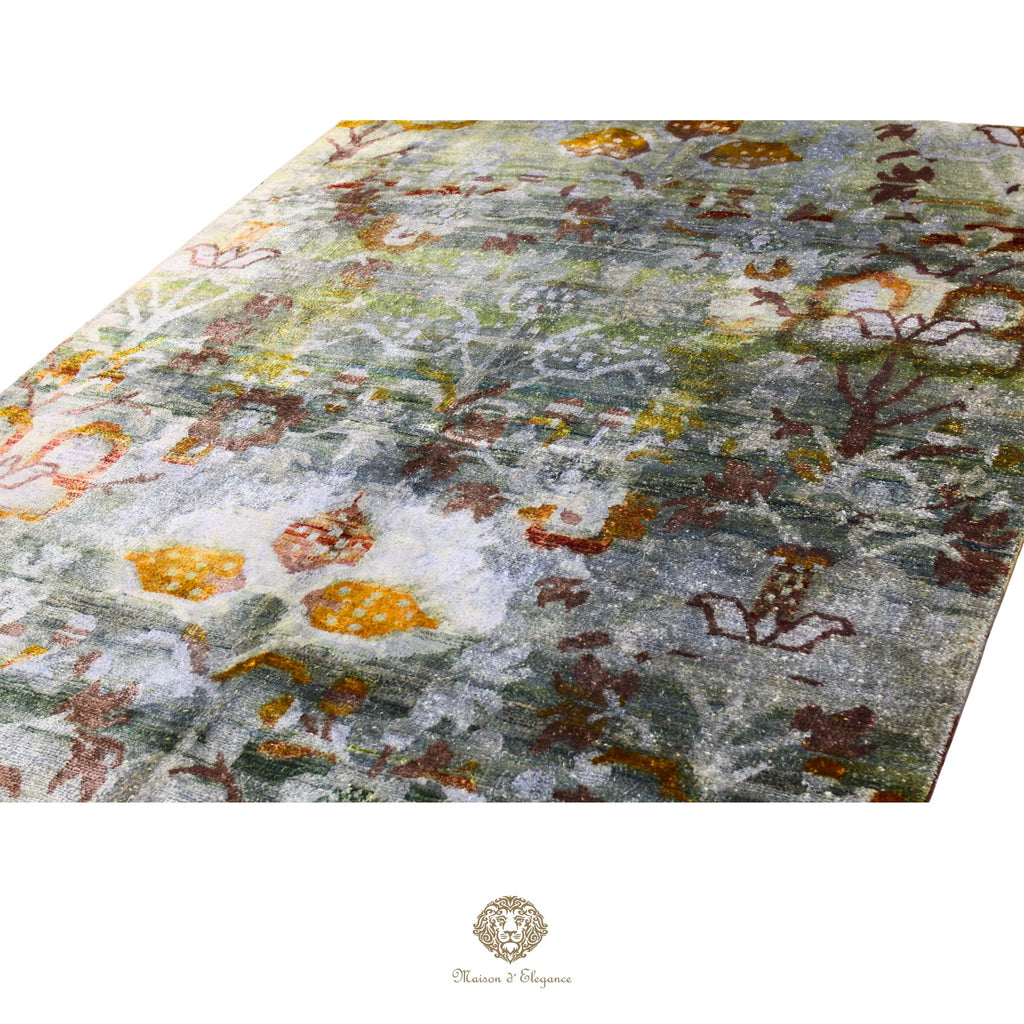 Alfombra persa moderna Kashkuli con tintes naturales | Seda hecha a mano 153 x 232 cm