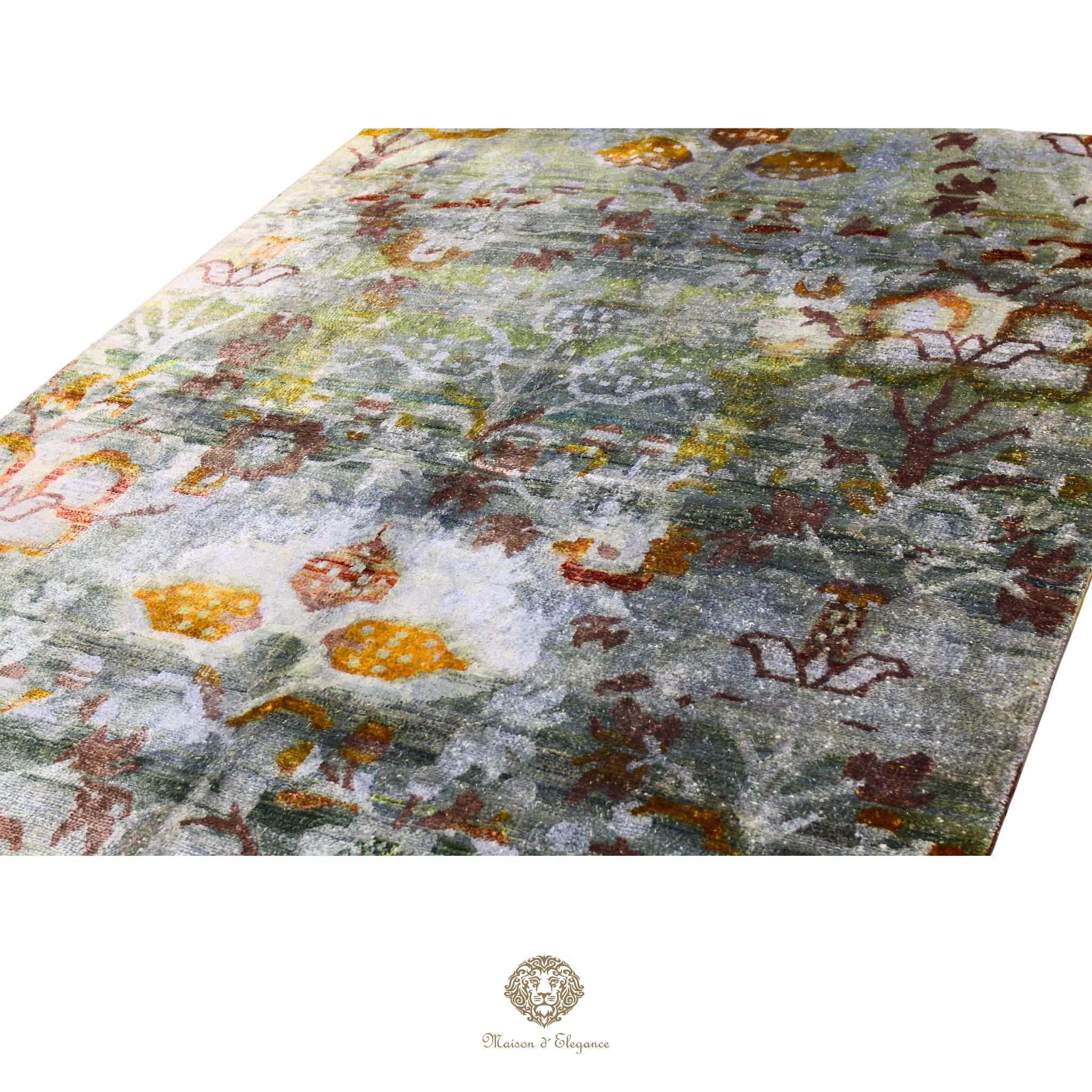 Alfombra persa moderna Kashkuli con tintes naturales | Seda hecha a mano 153 x 232 cm