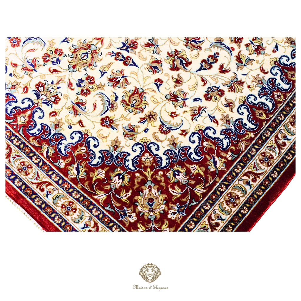 Alfombra persa de seda pura superfina, anudada a mano, teñida con tintes naturales, | obra maestra, firmada, 71 x 312 cm