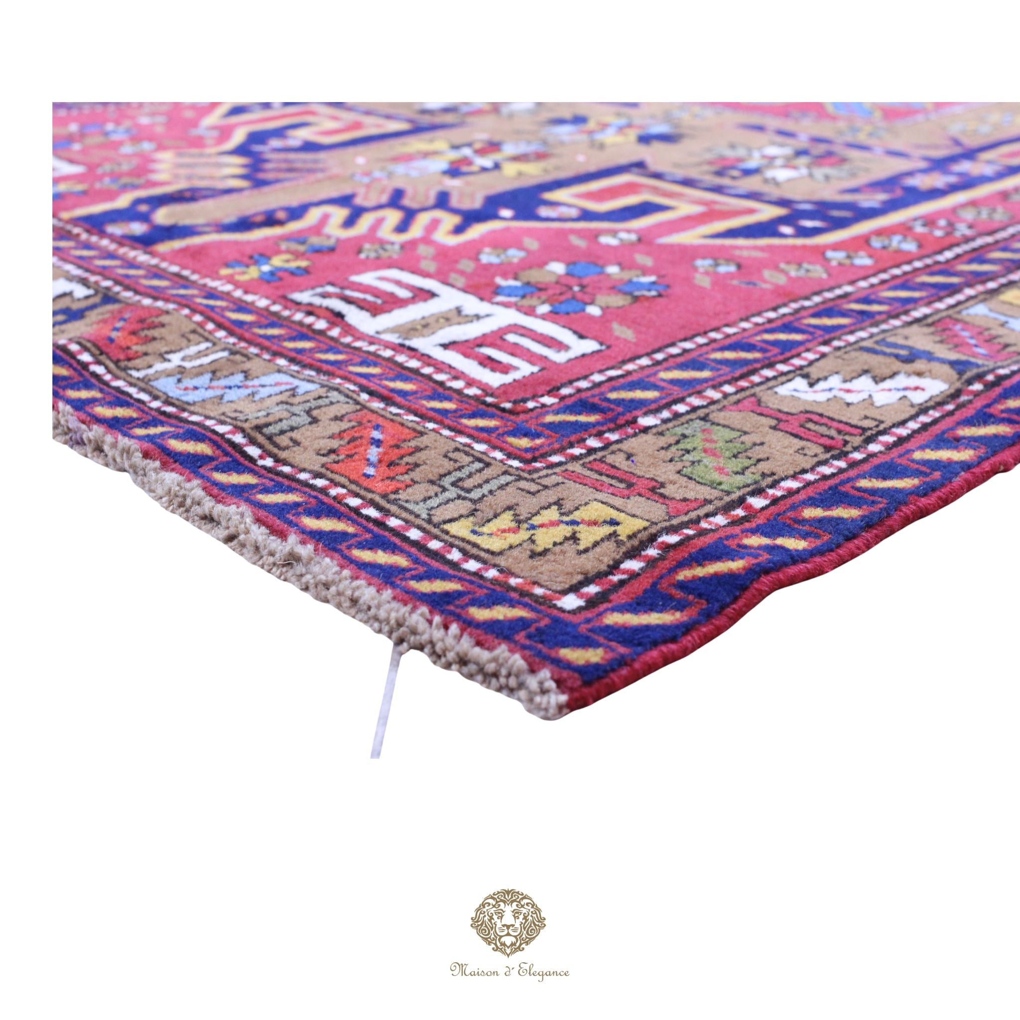 Alfombra Hamedan Lana Centro Geométrico Persa Tradicional 117 x 200 cm