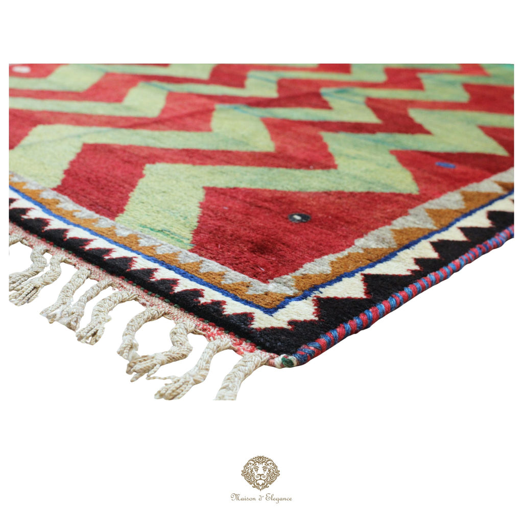 Alfombra persa Kashkuli Loribaft teñida con tintes naturales | Gabbeh de lana hecha a mano 100 x 203 cm