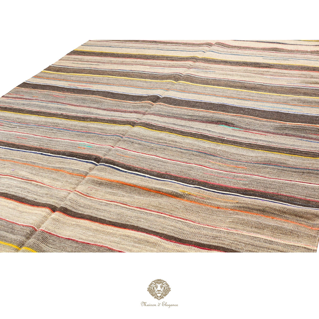 Alfombra Soumak Lana Lisa Color Neutro Tejido Plano | Zagros Maison 180x268 cm