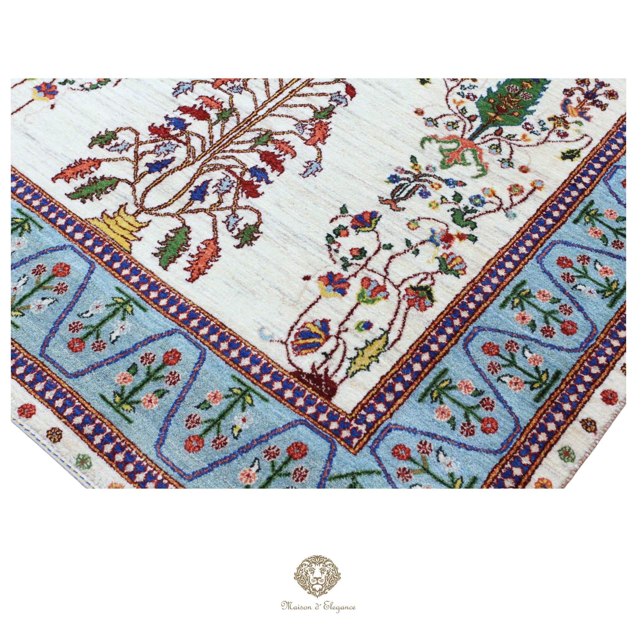 Alfombra persa Trible Fine Kashkuli con tintes naturales | Loribaft de lana hecha a mano 166 x 242 cm