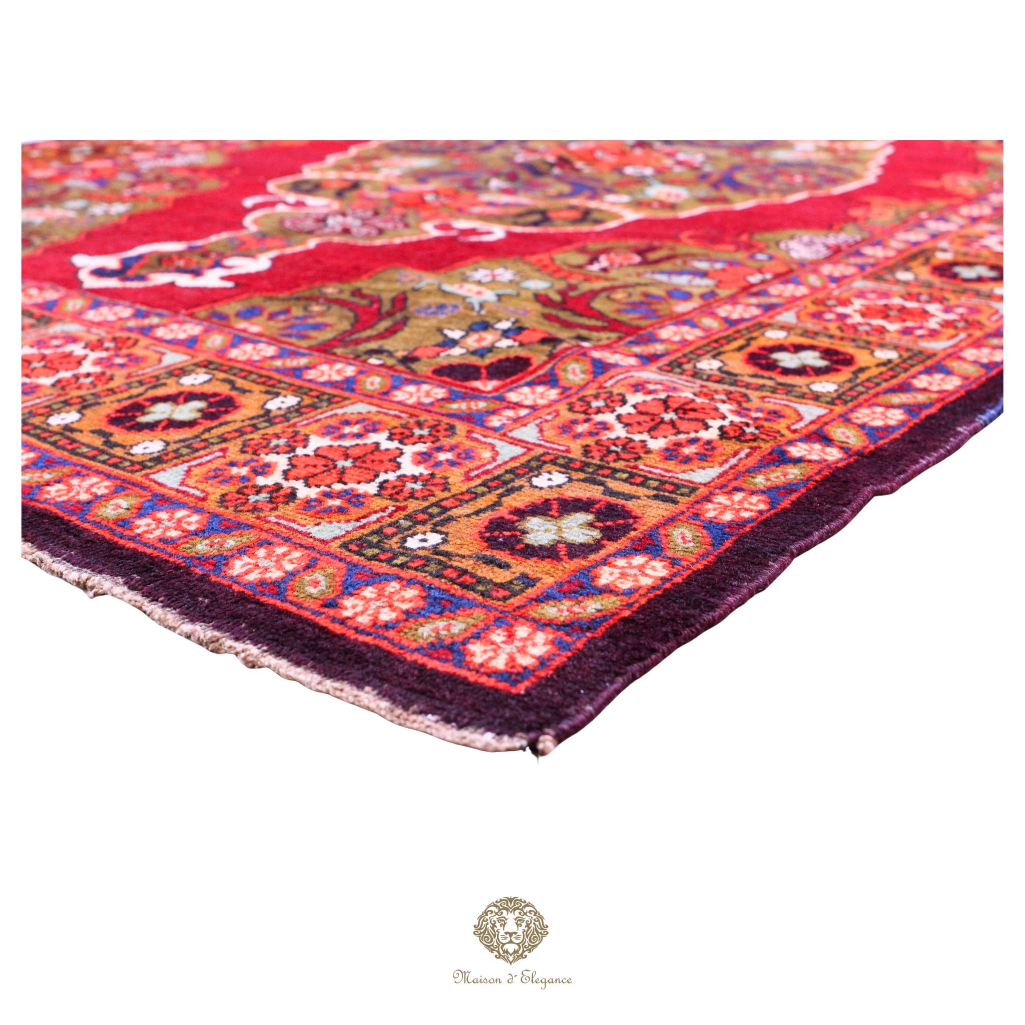 Alfombra persa Hamedan | Diseño tribal de lana teñida natural