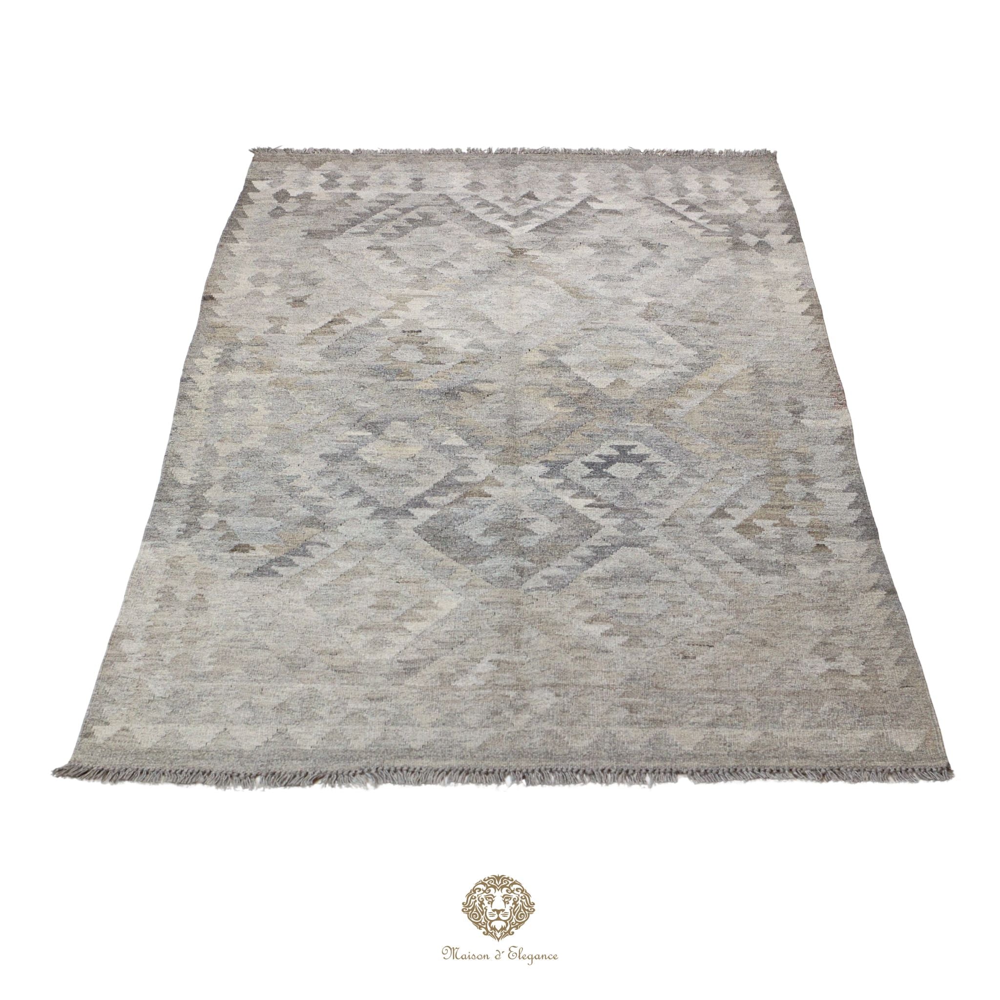 Alfombra Kilim Transicional Lana Geométrica 200 x 130 cm - Tintes Naturales