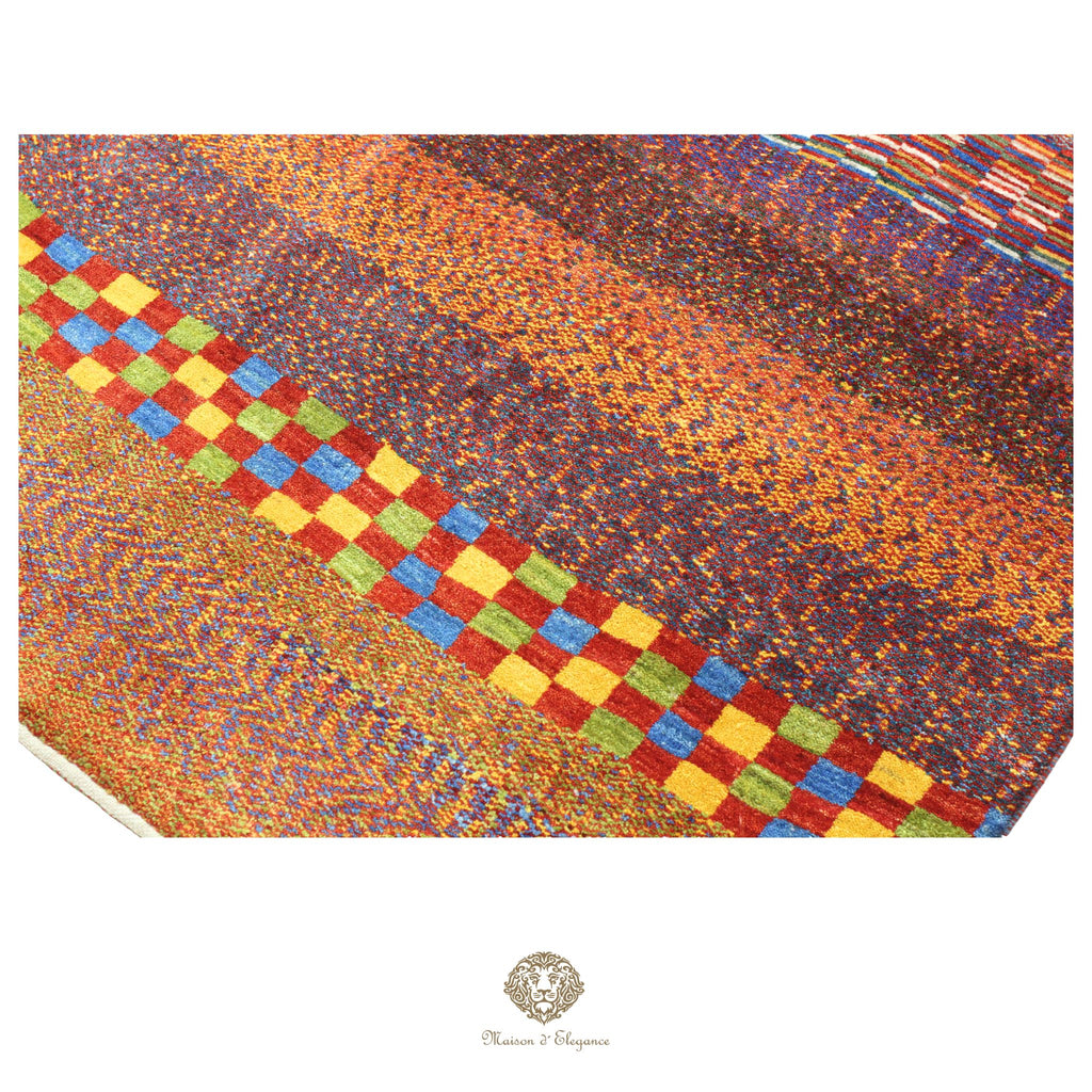 Alfombra persa Trible Fine Kashkuli con tintes naturales | Loribaft de lana hecha a mano 170 x 243 cm
