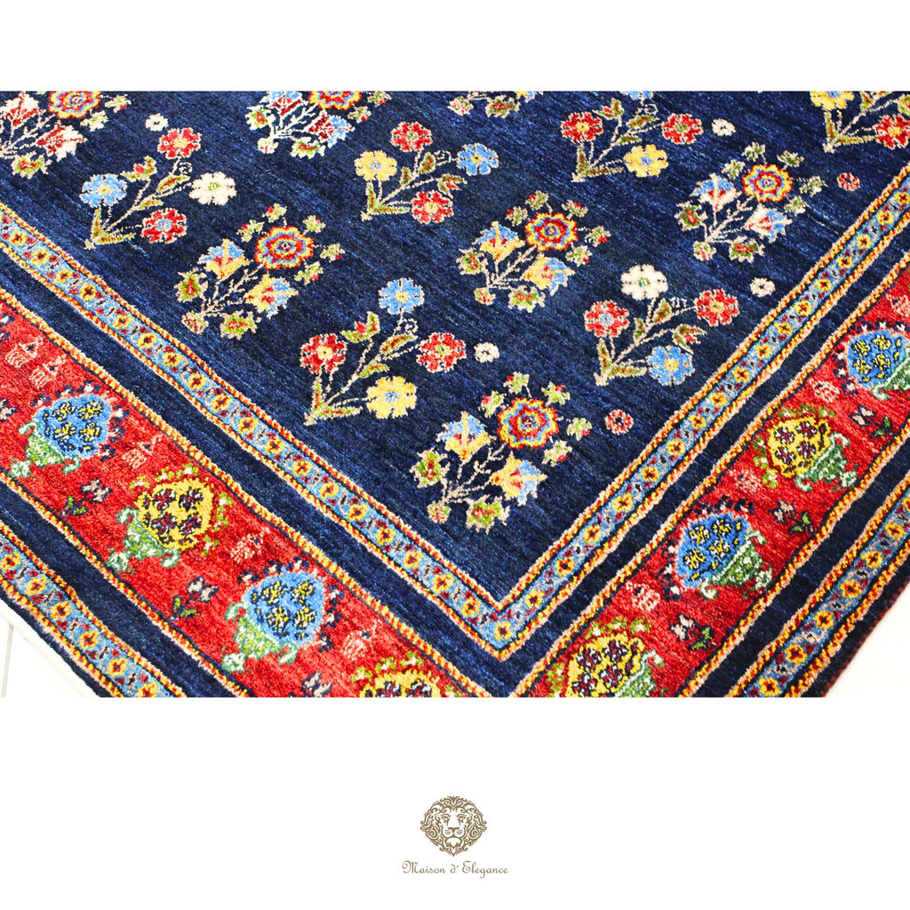 Alfombra persa Trible Fine Kashkuli con tintes naturales | Gabbeh de lana hecha a mano 164 x 238 cm
