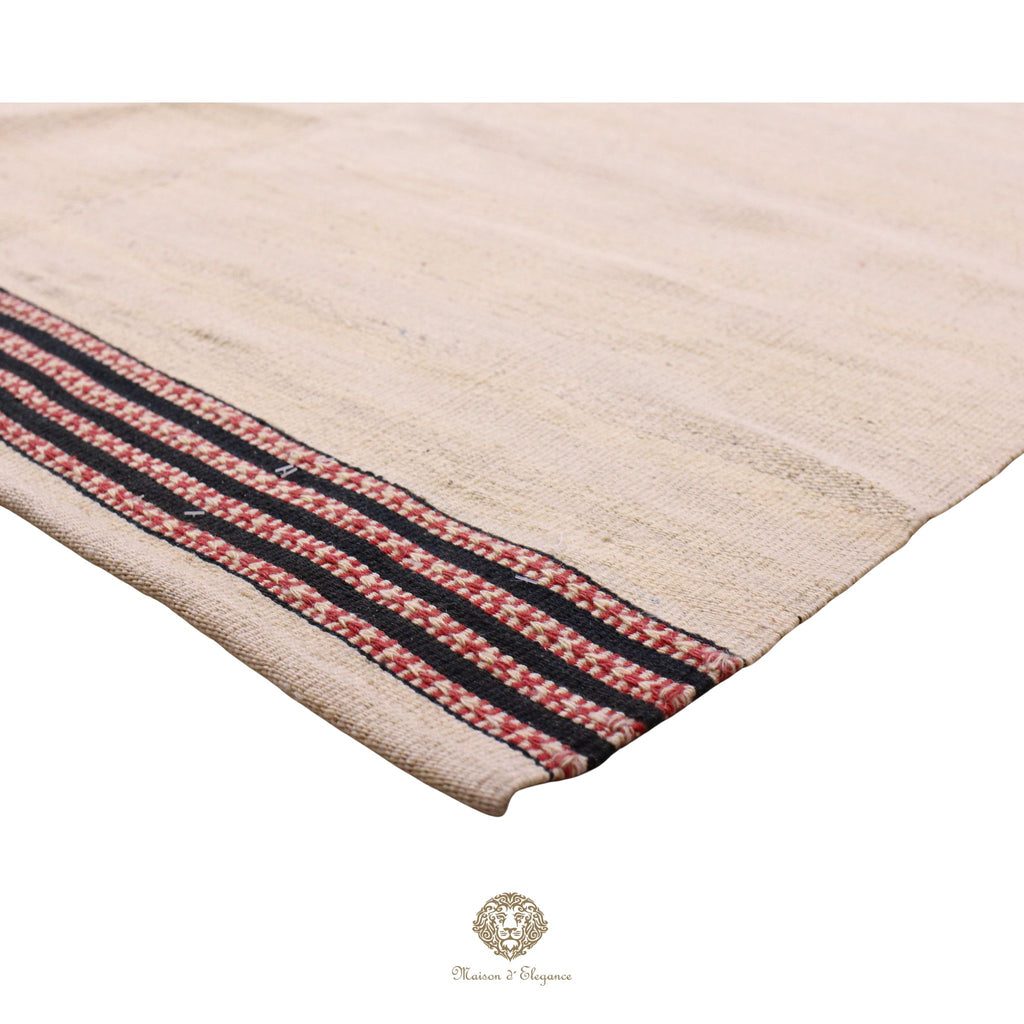 Alfombra persa Kia Sar Kilim hecha a mano de lana, colorida blanca | Kilim de diseño Maison moderne 202 x 309 cm