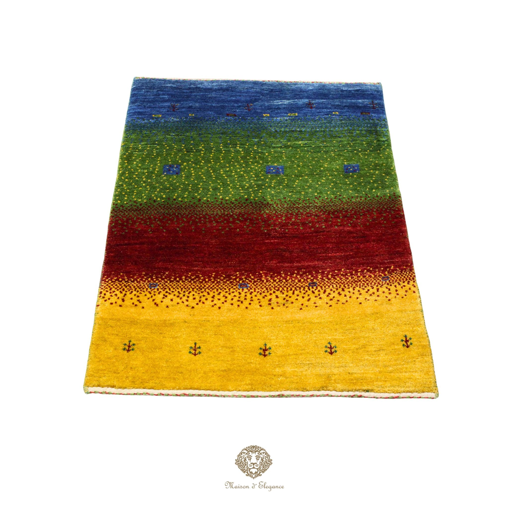 Alfombra persa Kashkuli colorida | Gabbeh de lana hecha a mano 85x121 cm