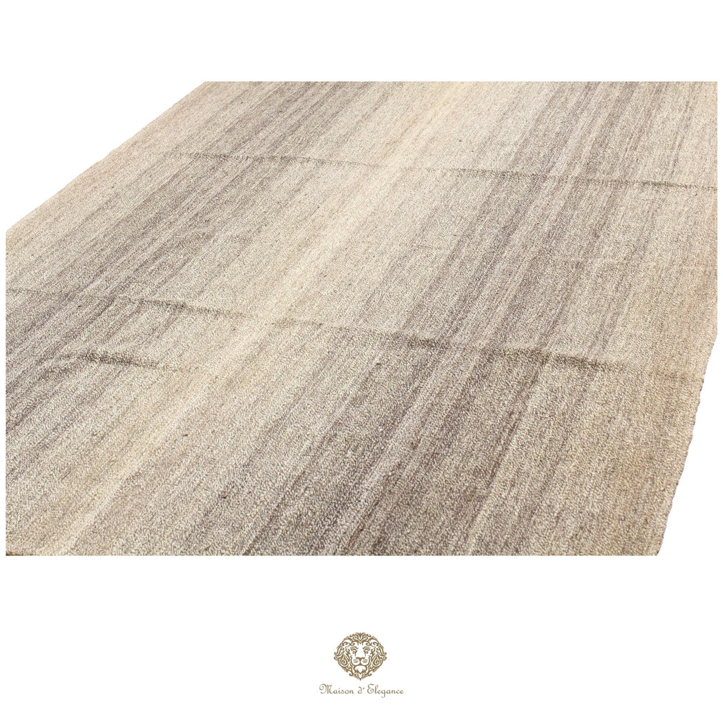 Alfombra persa Kia Sar Kilim hecha a mano de lana, blanca | Kilim de diseño Maison moderne 186x233 cm
