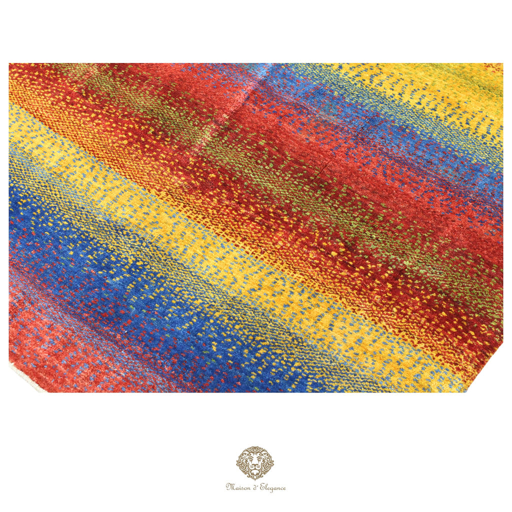Alfombra persa Kashkuli de lana teñida naturalmente y colorida | Gabbeh hecha a mano 118 x 194 cm