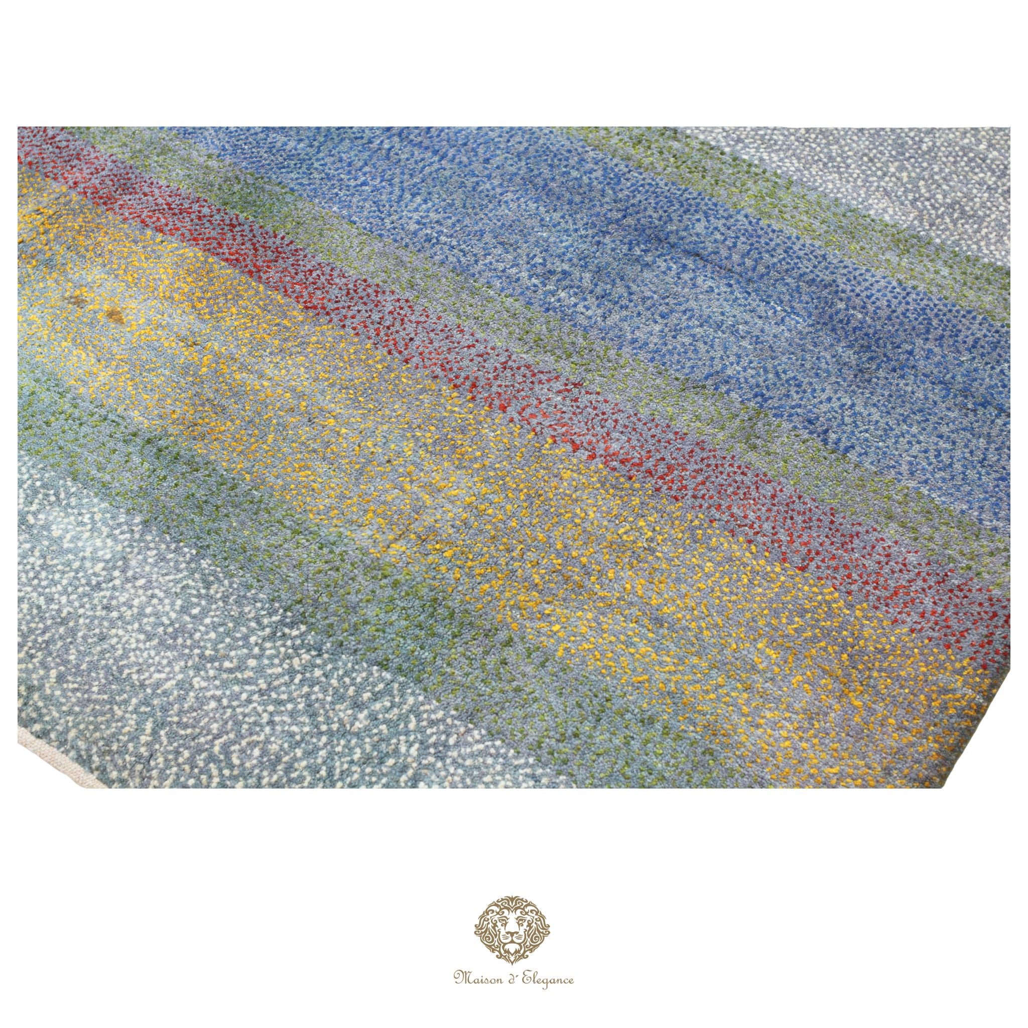Alfombra persa Kashkuli colorida | Gabbeh de lana hecha a mano 197 x 201 cm