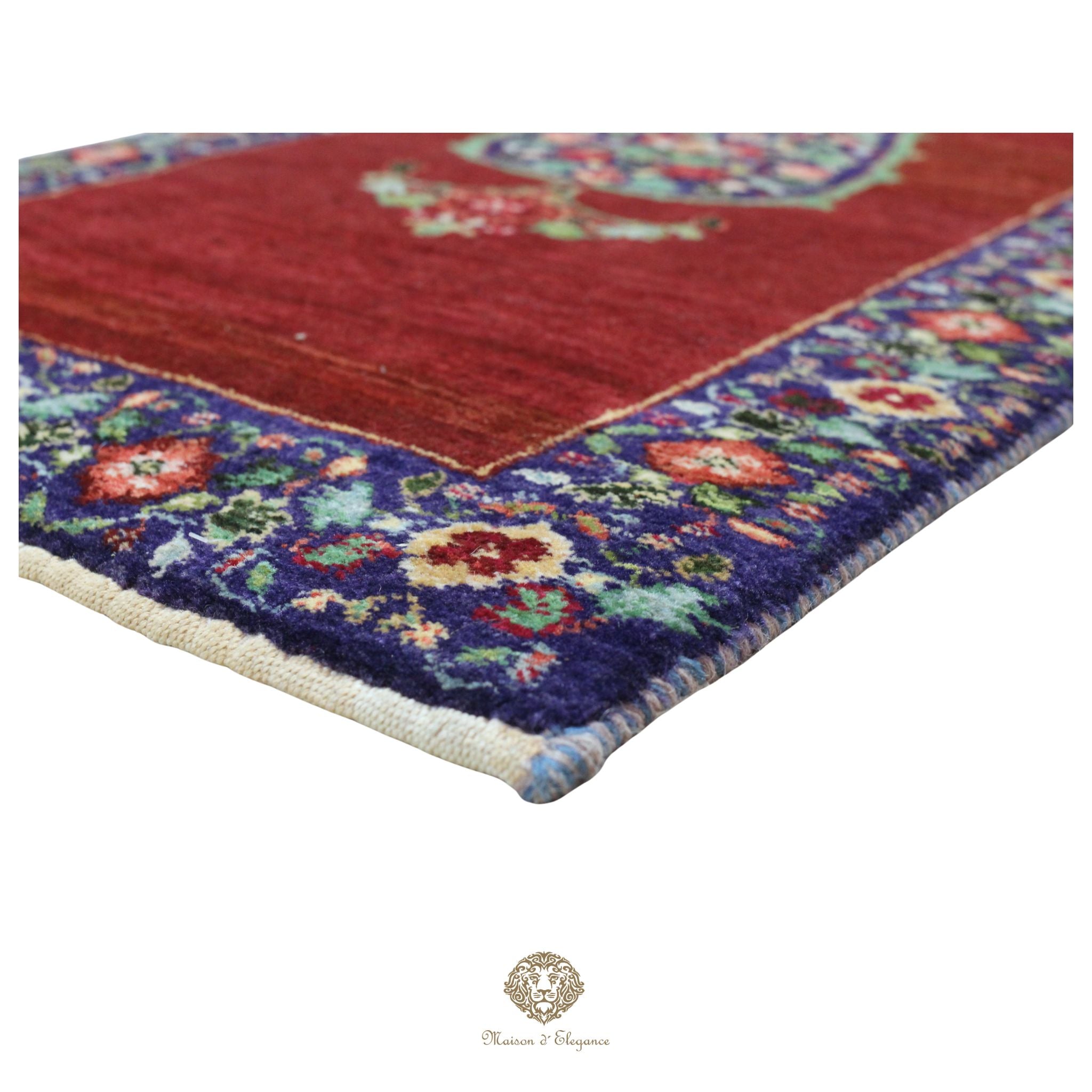 Alfombra persa de lana hecha a mano Kashkuli Nomadic | Diseño Cypress 57 x 108 cm