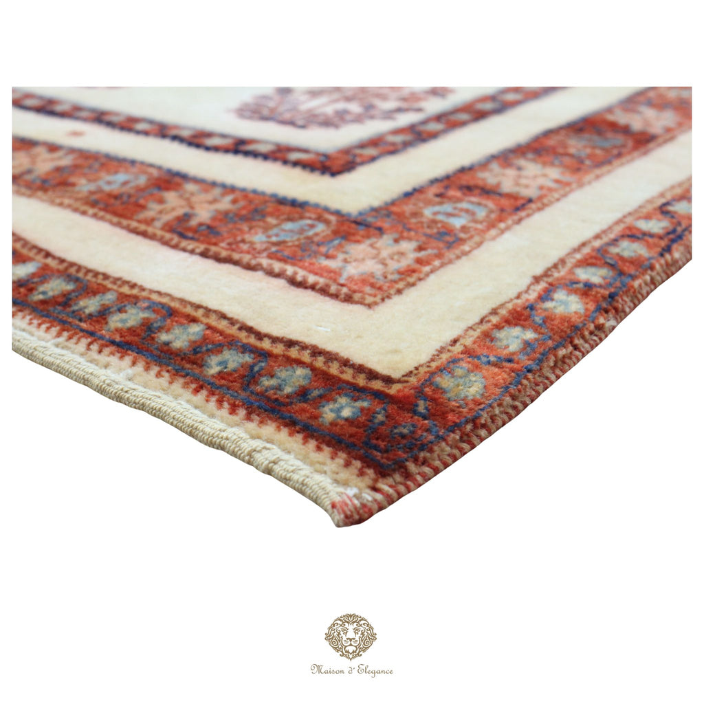 Alfombra persa Trible Fine Kashkuli con tintes naturales | Gabbeh de lana hecha a mano 102 x 195 cm