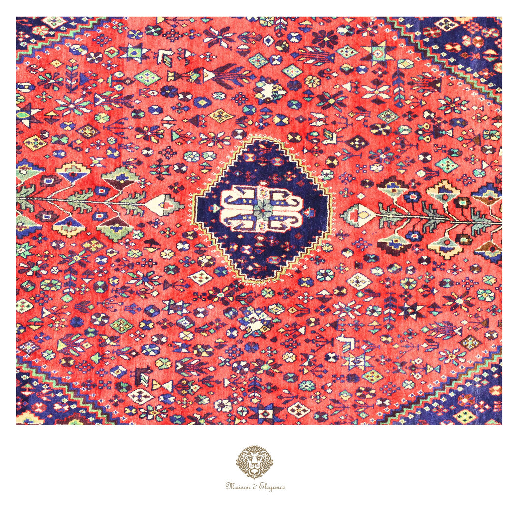 Alfombra persa Qashqai Shiraz Abadeh | Diseño geométrico tribal teñido con tintes naturales 160x263 cm