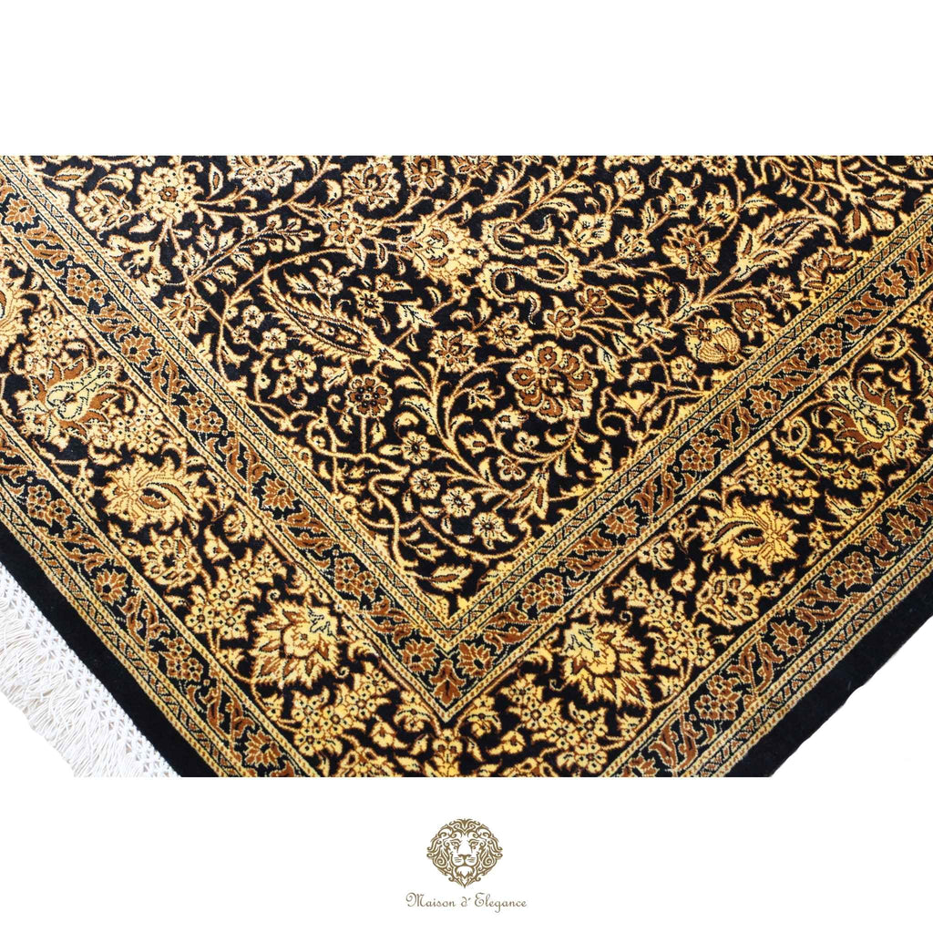 Alfombra persa exclusiva de seda pura, anudada a mano, teñida de forma natural, obra maestra de alta gama, firmada, 100x152 cm