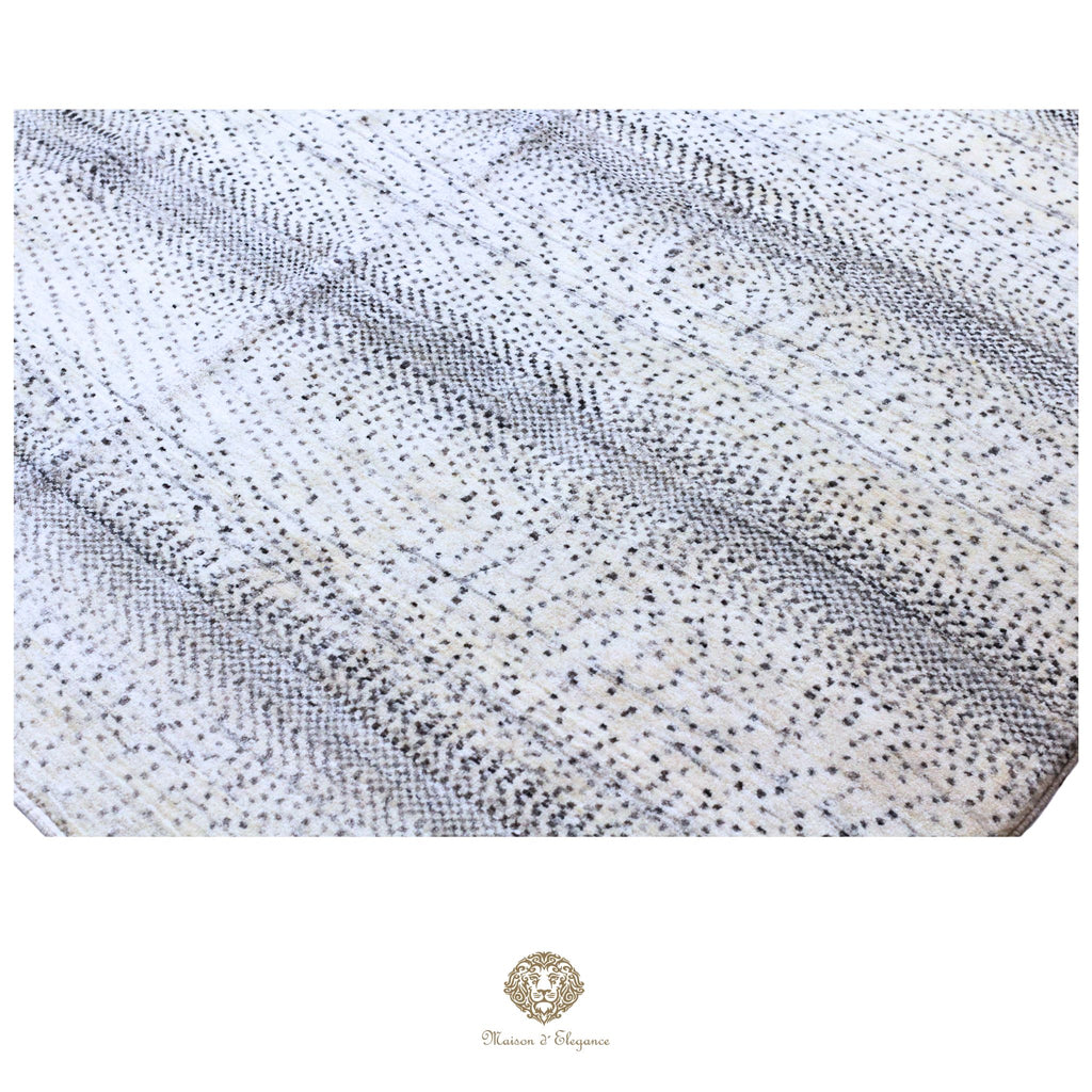 Alfombra persa Kashkuli blanca tribal | Gabbeh de lana hecha a mano 185 x 199 cm