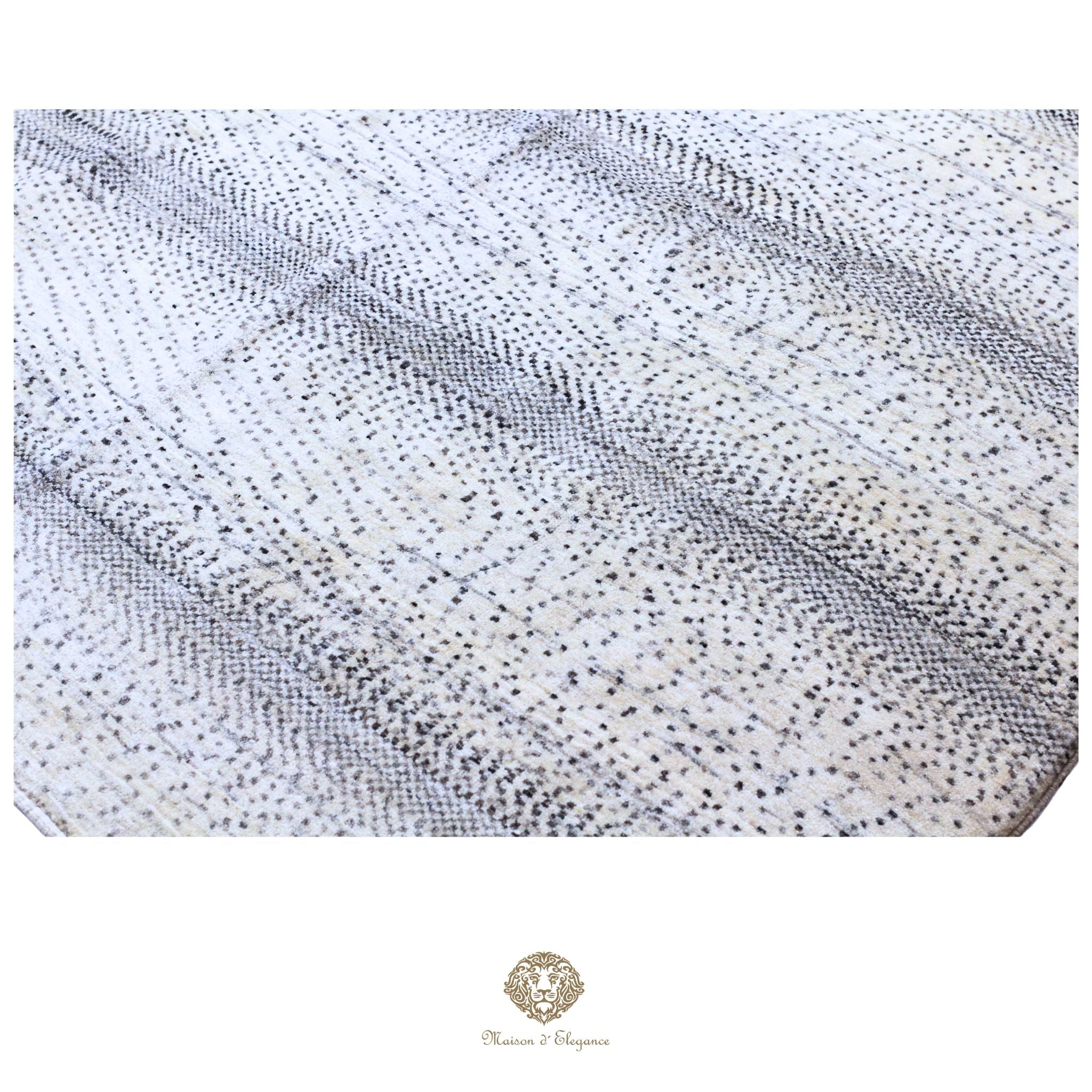 Alfombra persa Kashkuli blanca tribal | Gabbeh de lana hecha a mano 185 x 199 cm