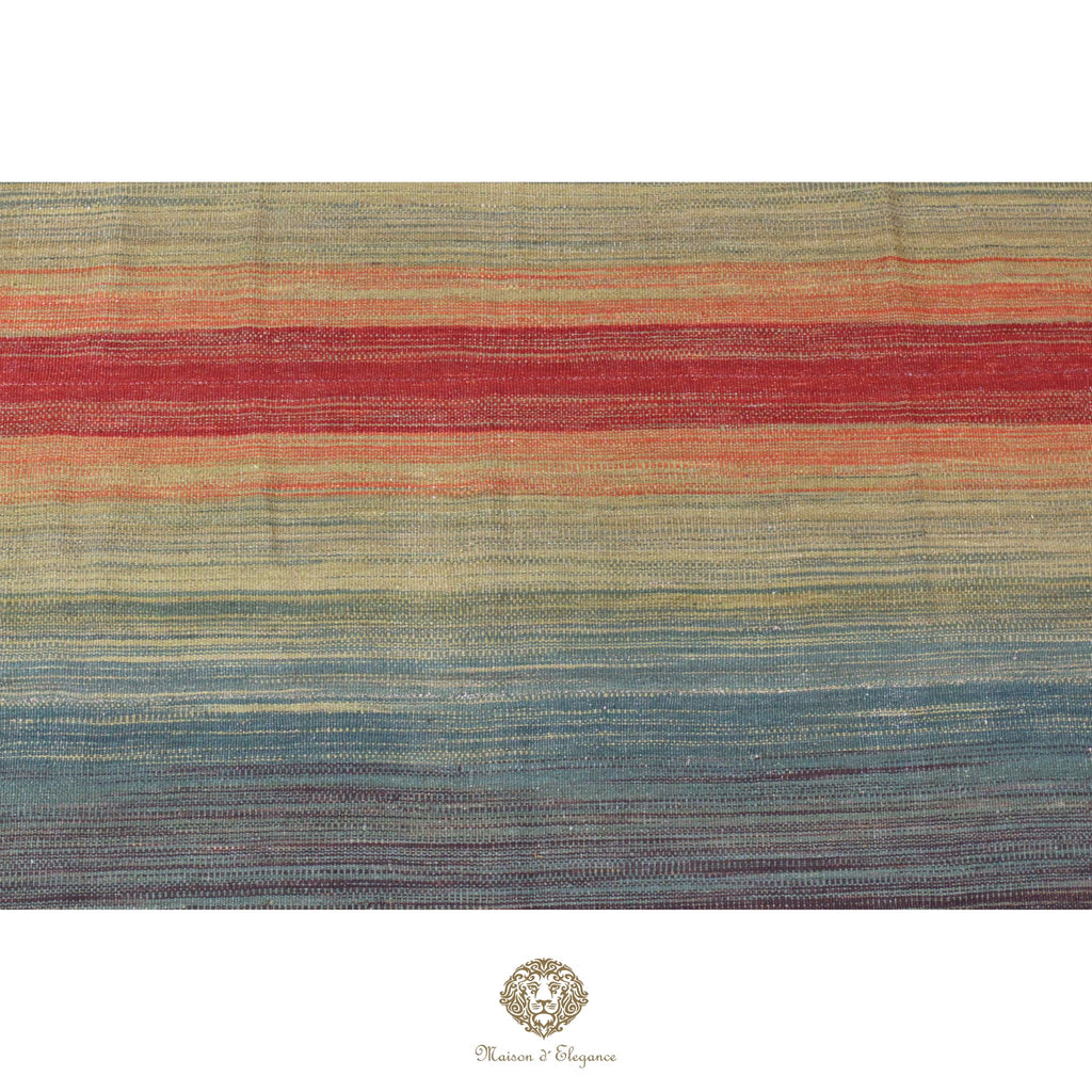 Alfombra Kelim Kia Sar Amarillo Verde Intenso Lana 186x240 cm