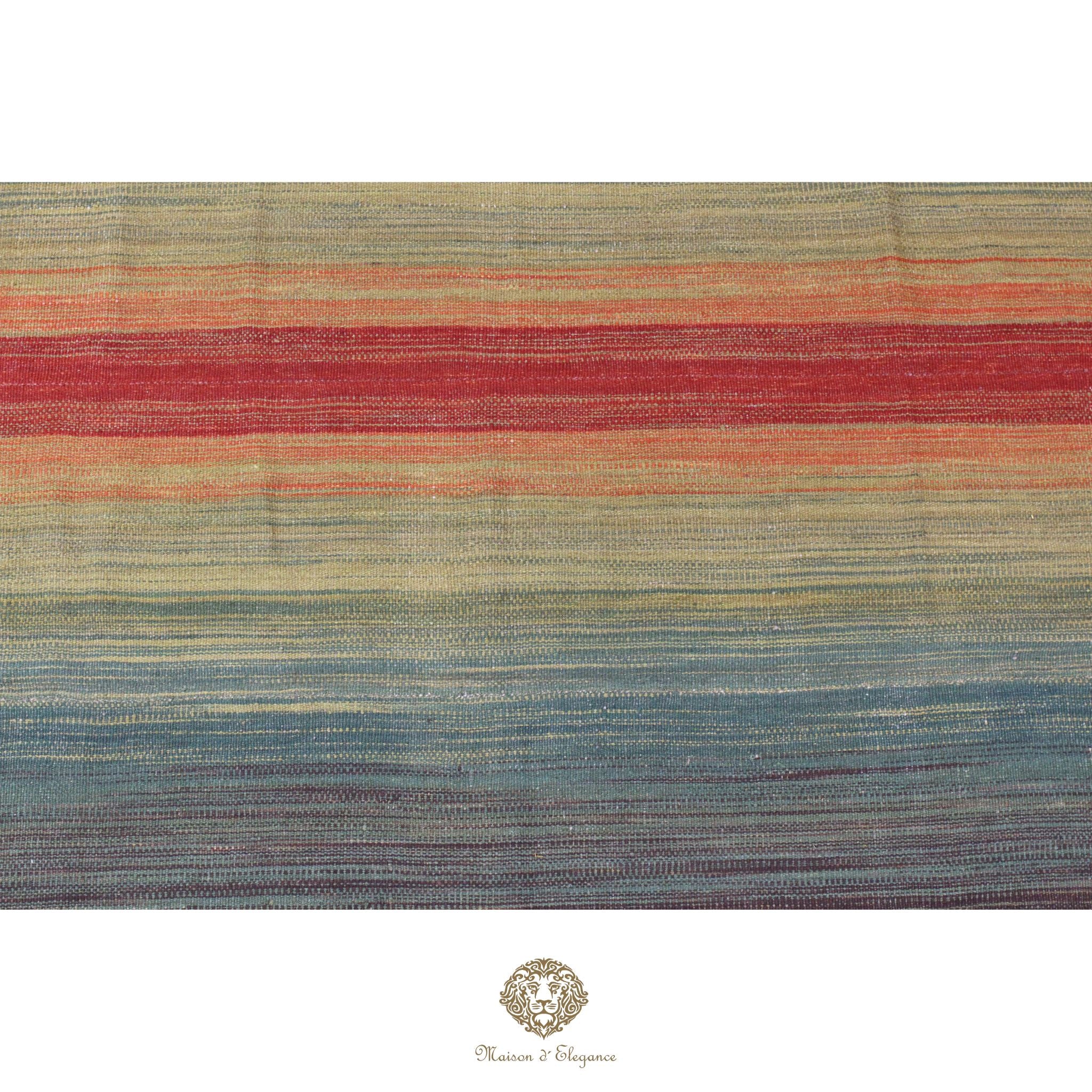 Alfombra Kelim Kia Sar Amarillo Verde Intenso Lana 186x240 cm