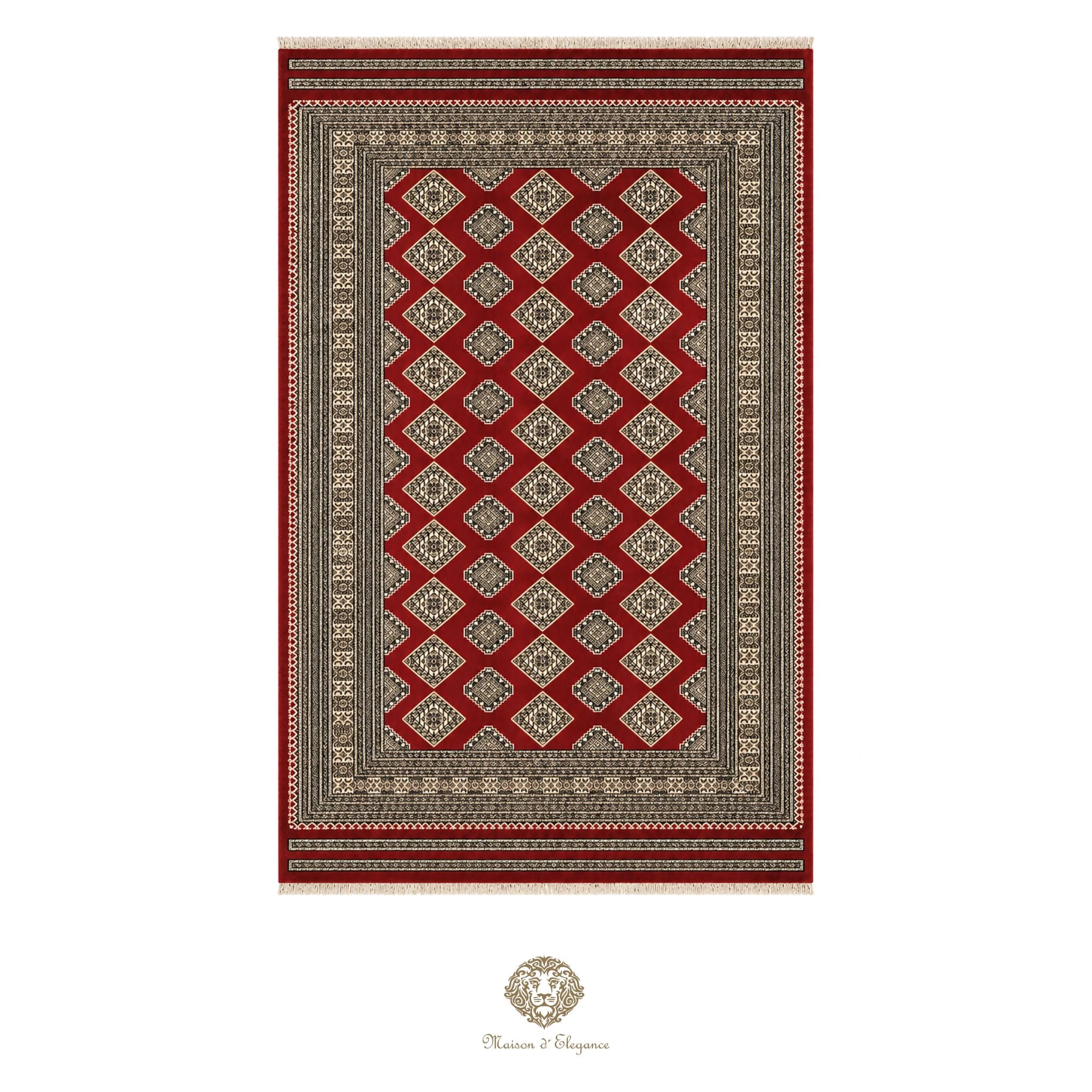 Alfombra de lana Jaldar Bukhara de colores intensos con diseño geométrico | Tradicional 203x312 cm