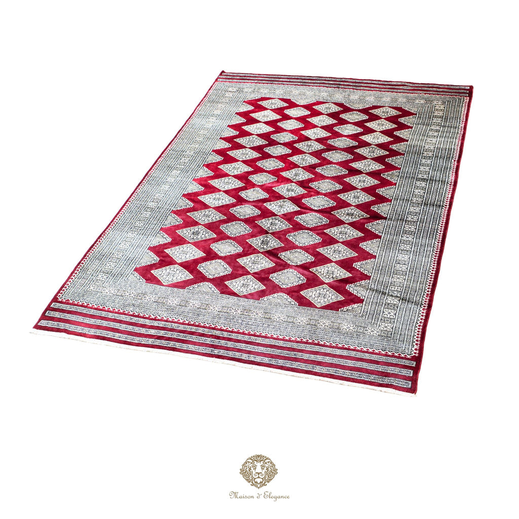Alfombra de lana Jaldar Bukhara de colores intensos con diseño geométrico | Tradicional 203x312 cm
