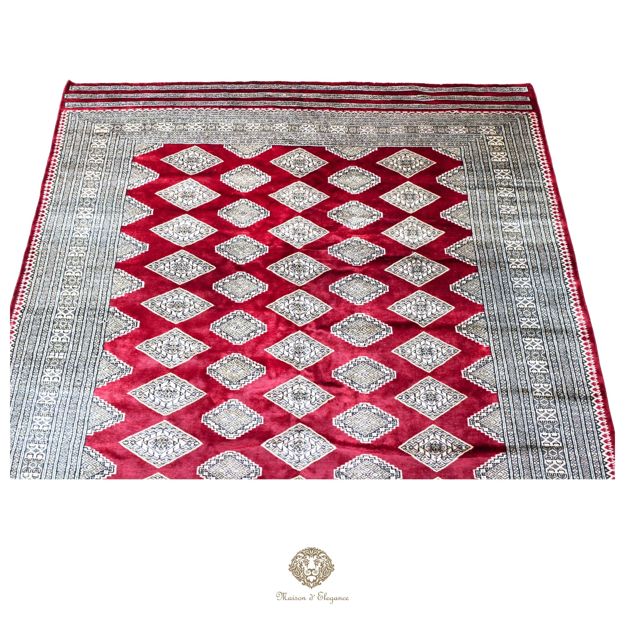 Alfombra de lana Jaldar Bukhara de colores intensos con diseño geométrico | Tradicional 203x312 cm