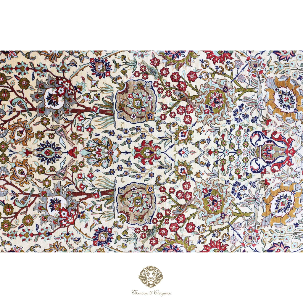 Decorative fabric with intricate floral and paisley pattern on a white background
