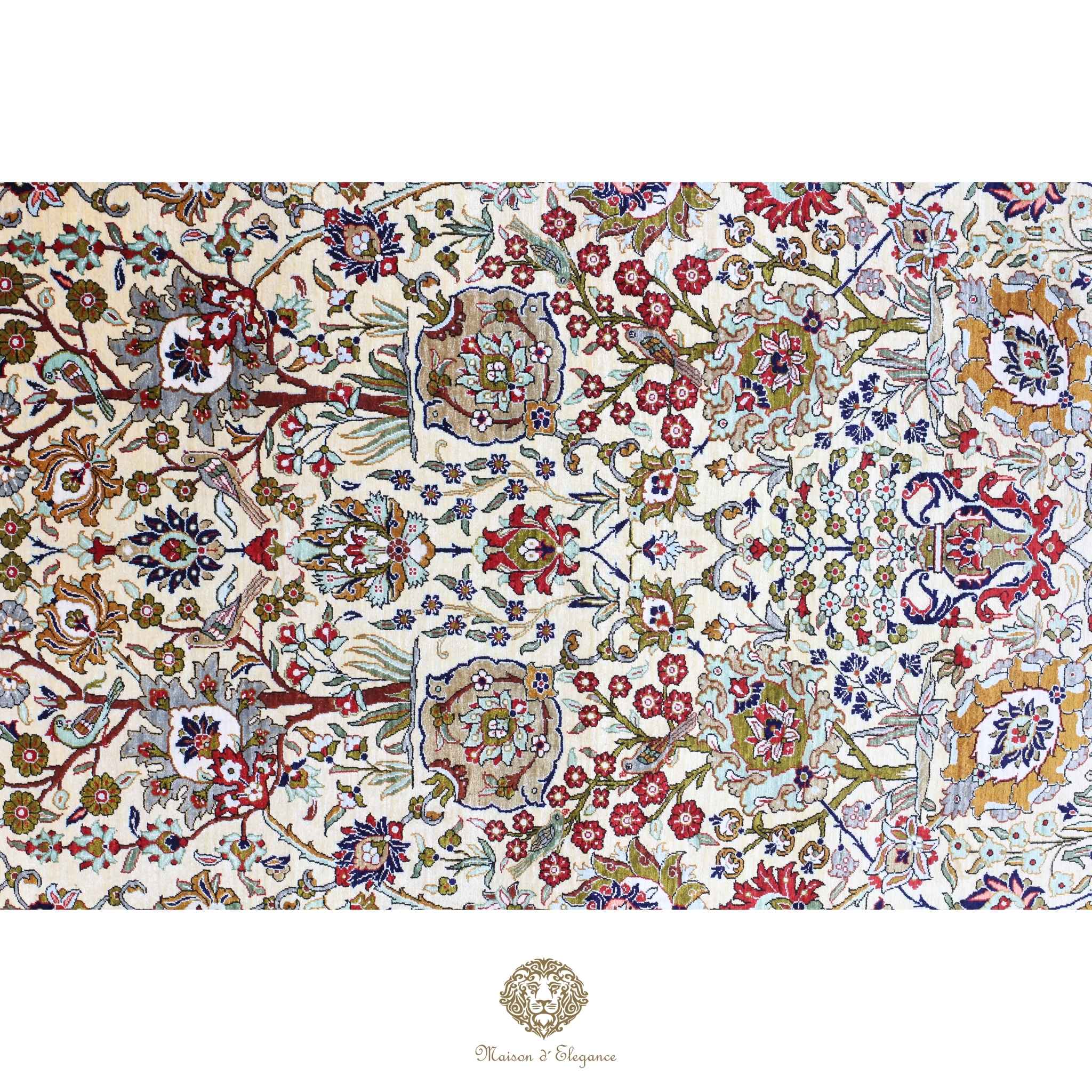 Decorative fabric with intricate floral and paisley pattern on a white background