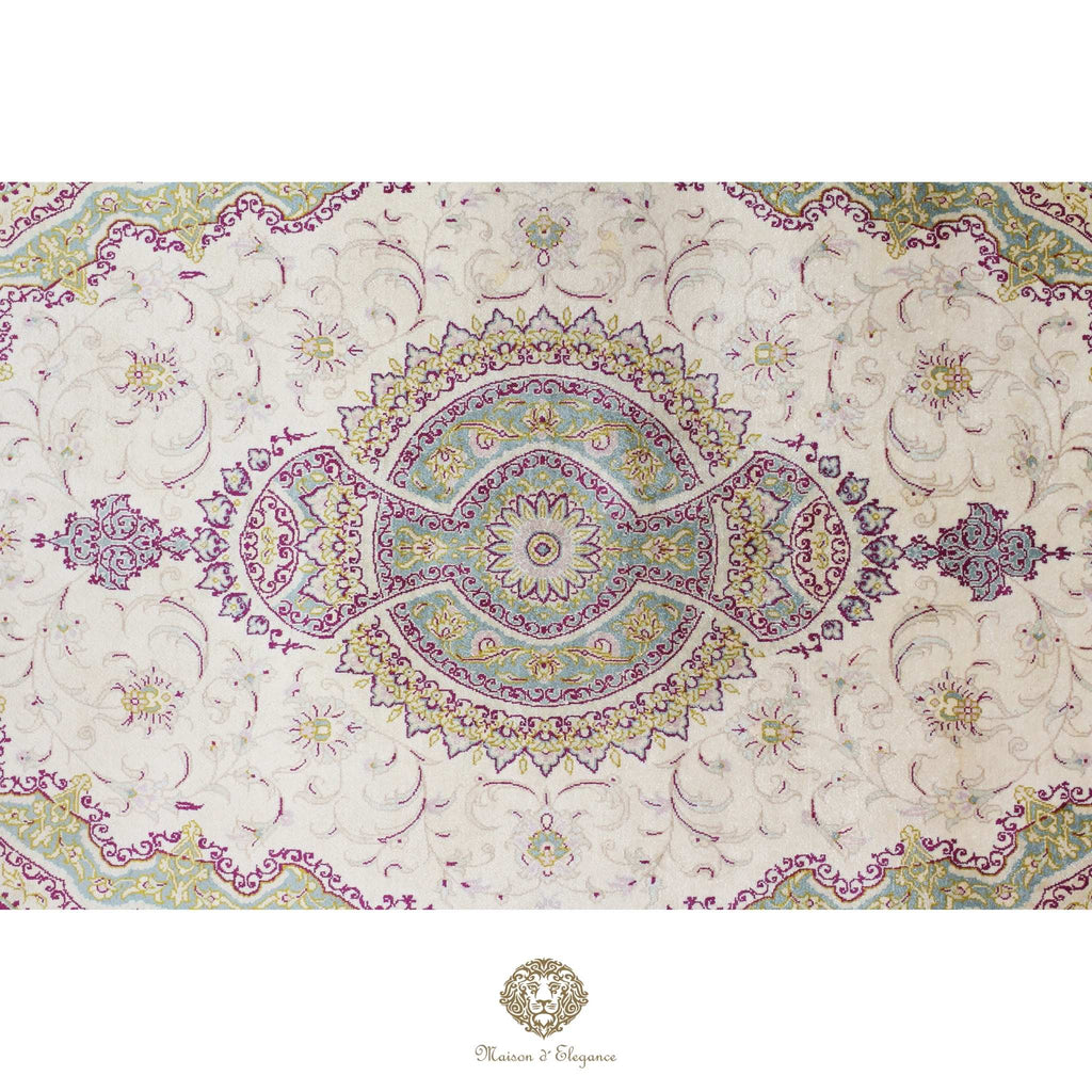 Decorative table runner with intricate paisley pattern on a white background