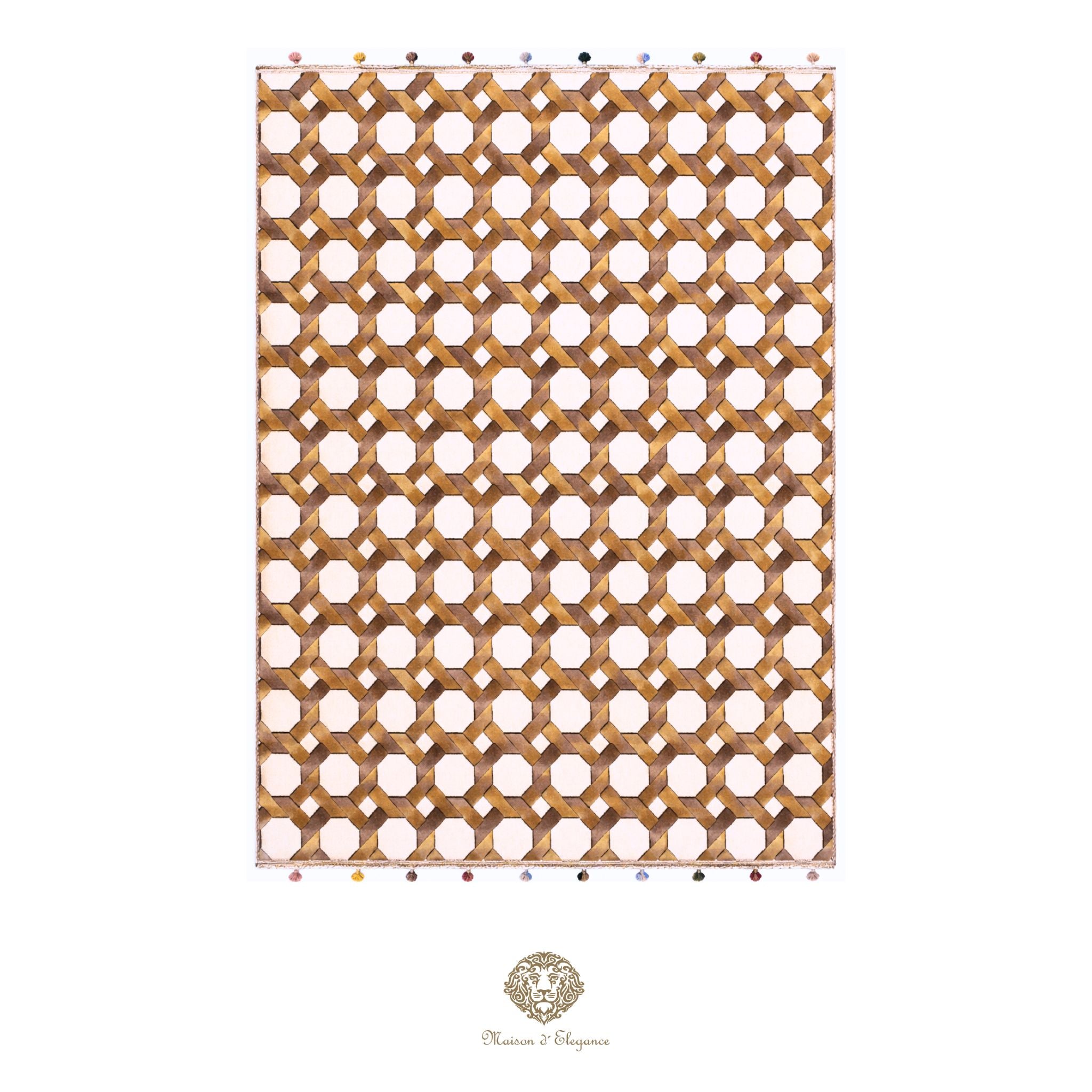 Decorative wall panel with geometric pattern on a white background