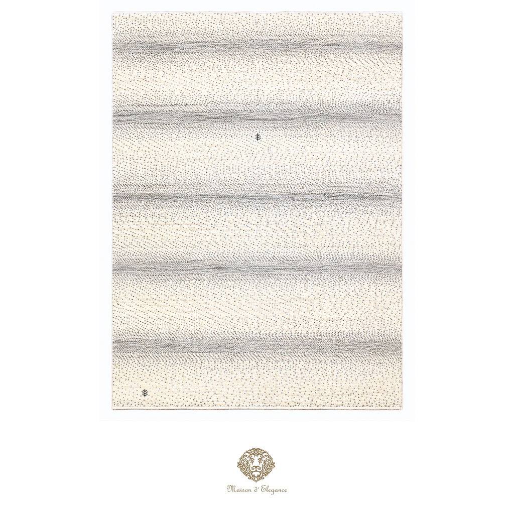Alfombra persa Kashkuli blanca tribal | Gabbeh de lana hecha a mano 185 x 199 cm