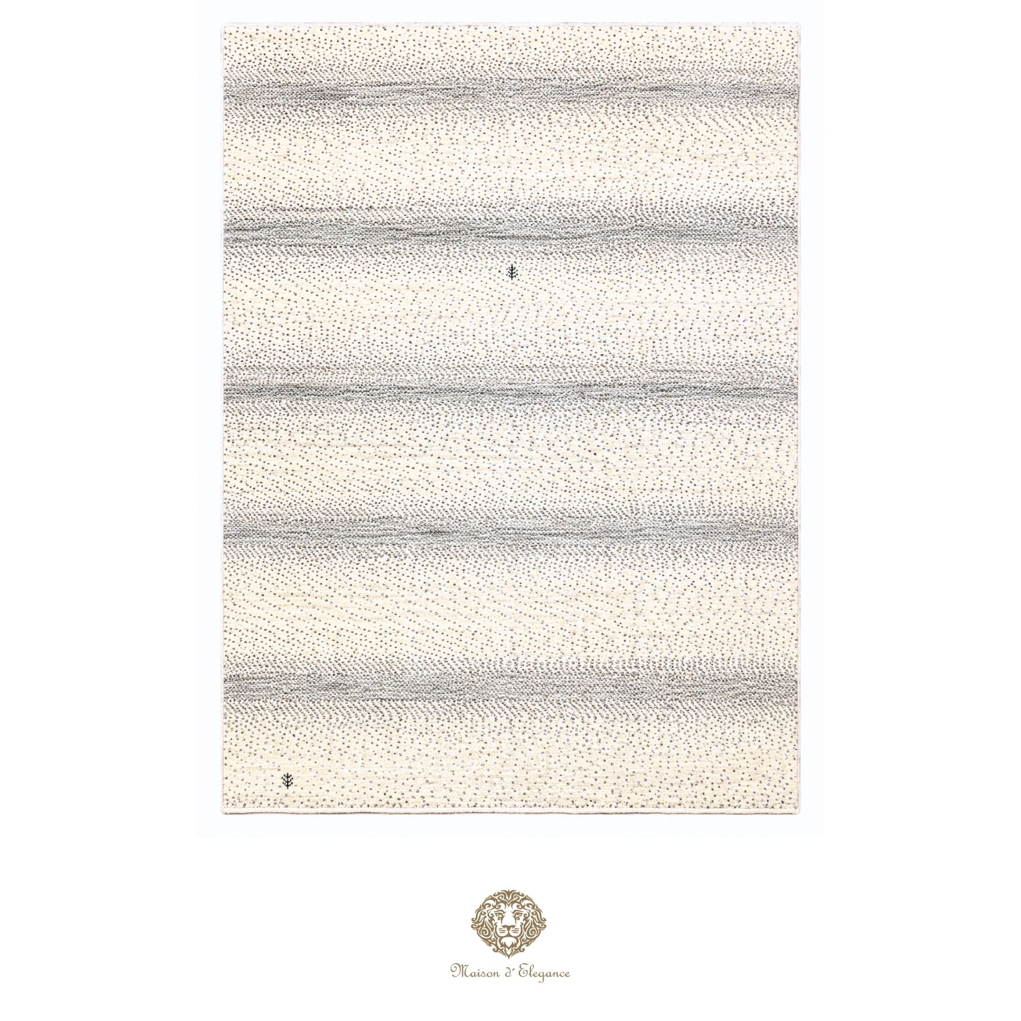 Alfombra persa Kashkuli blanca tribal | Gabbeh de lana hecha a mano 185 x 199 cm
