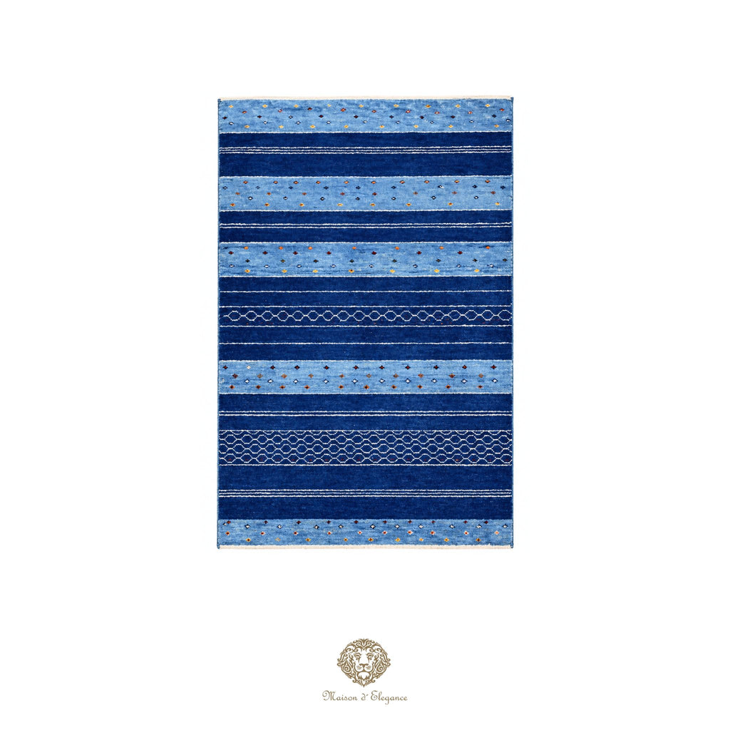 Alfombra persa Kashkuli azul | Gabbeh de lana hecha a mano 79x120 cm