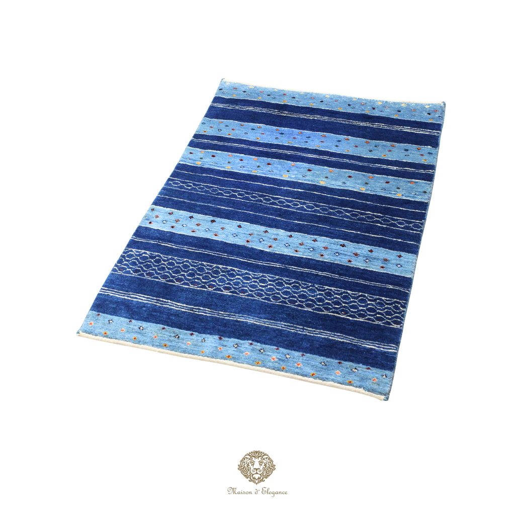 Alfombra persa Kashkuli azul | Gabbeh de lana hecha a mano 79x120 cm