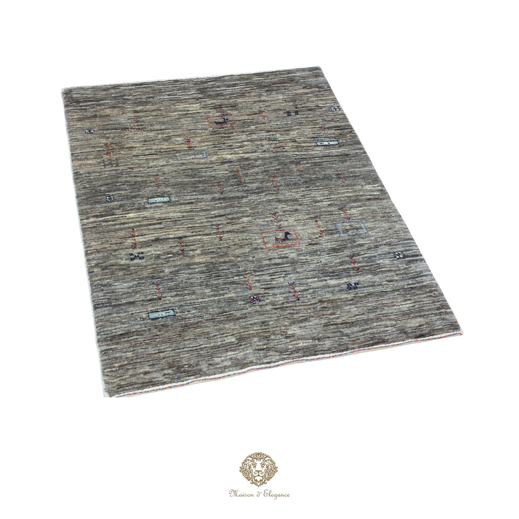 Gray textured rug on a white background