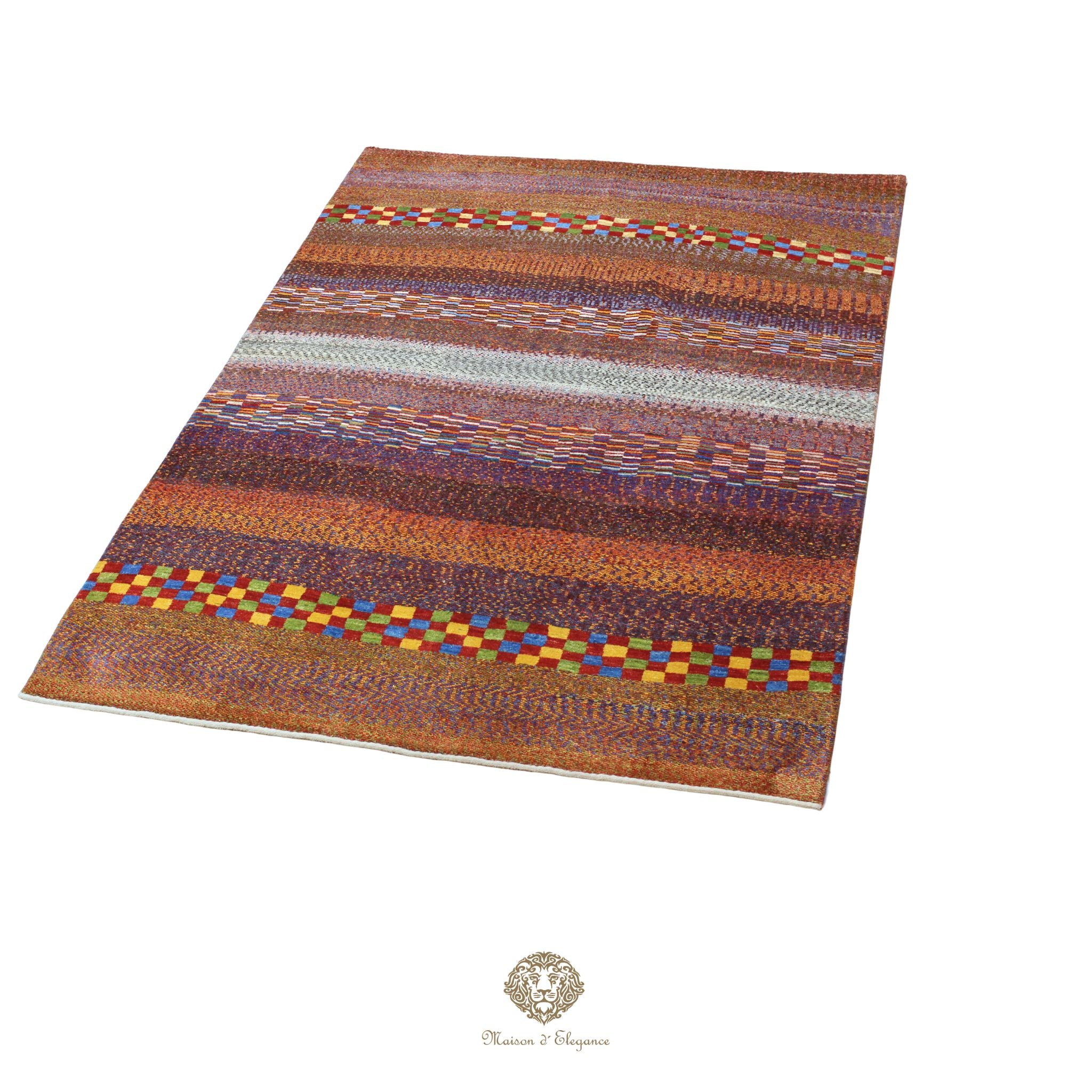 Alfombra persa Trible Fine Kashkuli con tintes naturales | Loribaft de lana hecha a mano 170 x 243 cm