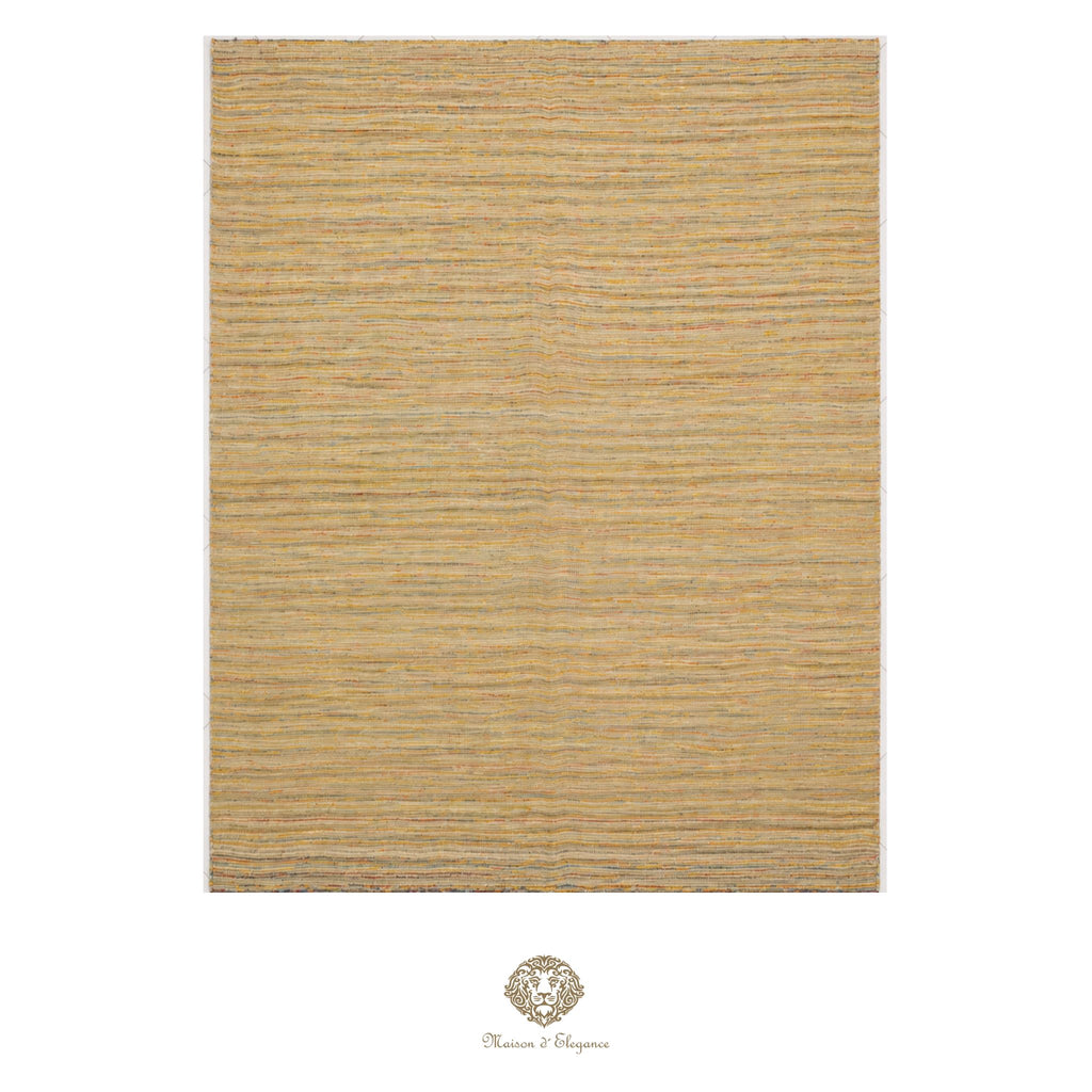 Beige woven rug on a ivory background