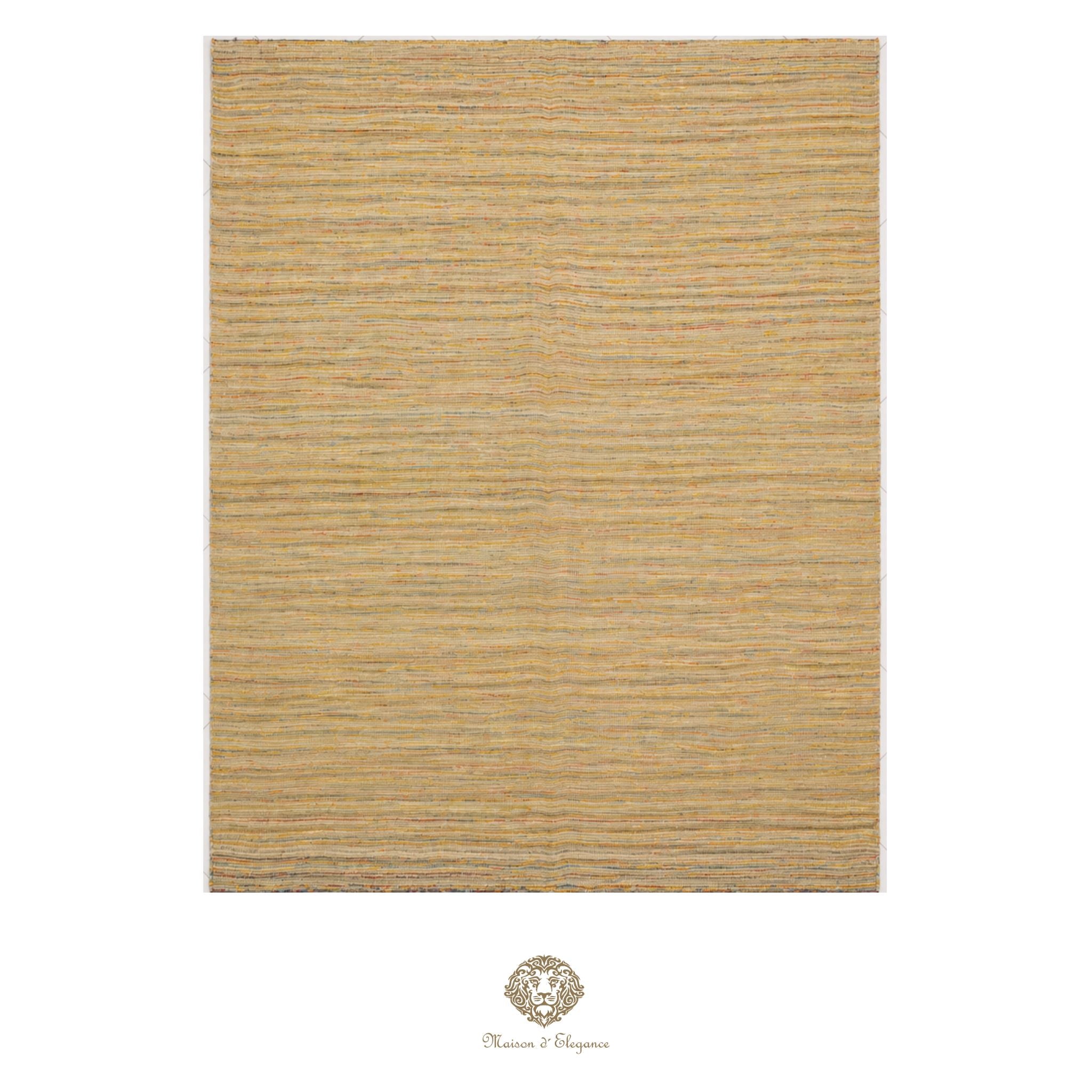 Beige woven rug on a ivory background