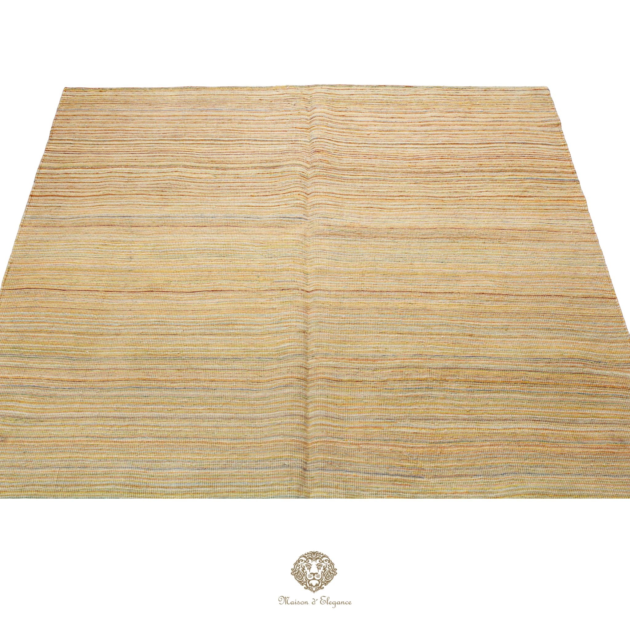 Beige woven placemat on a white background