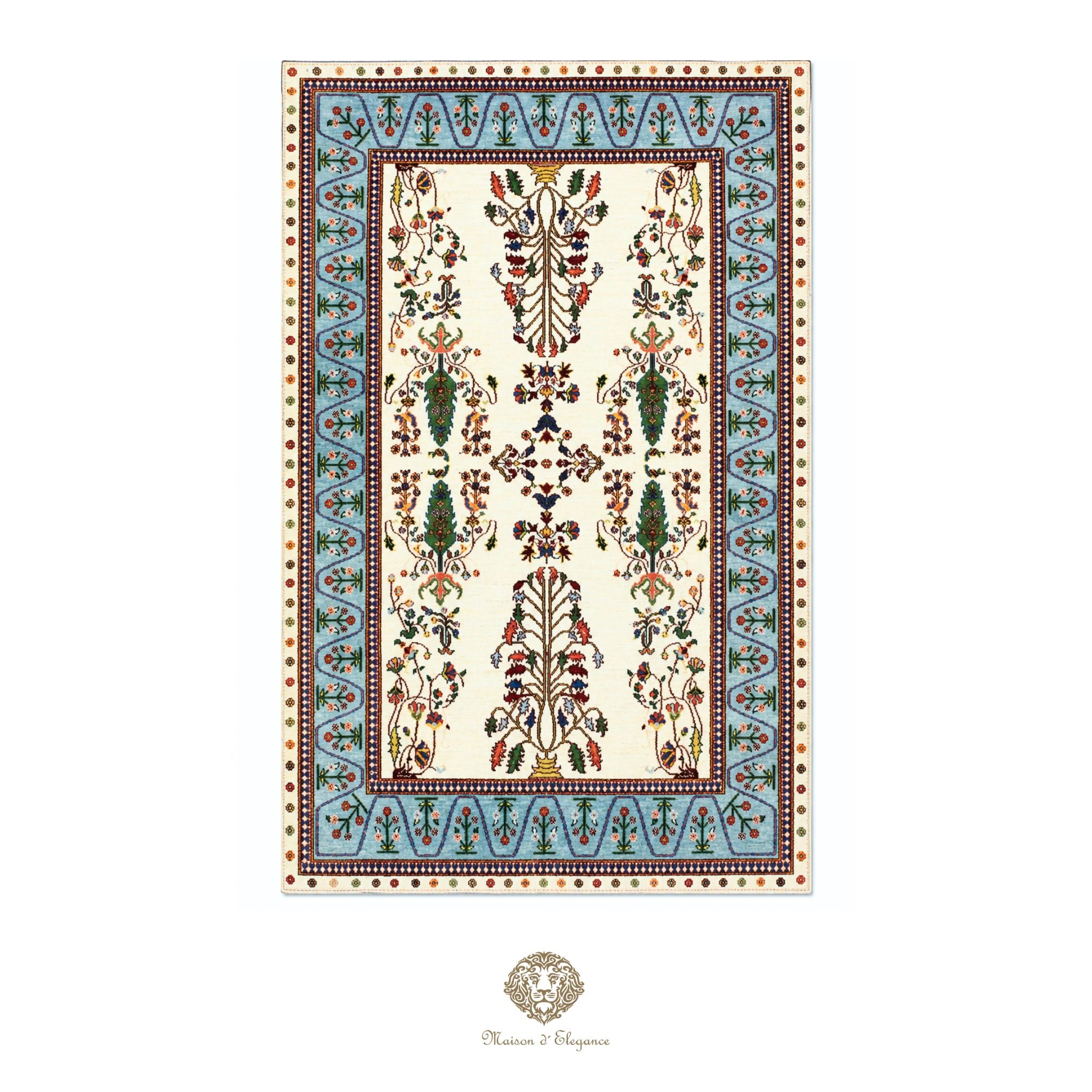 Alfombra persa Trible Fine Kashkuli con tintes naturales | Loribaft de lana hecha a mano 166 x 242 cm