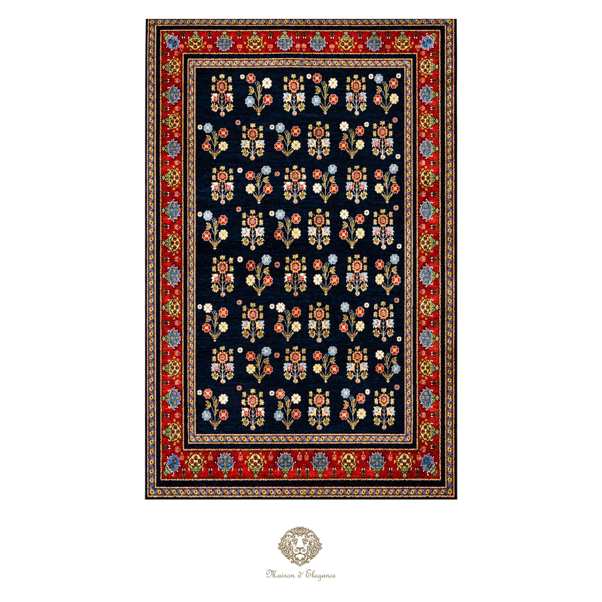 Alfombra persa Trible Fine Kashkuli con tintes naturales | Gabbeh de lana hecha a mano 164 x 238 cm