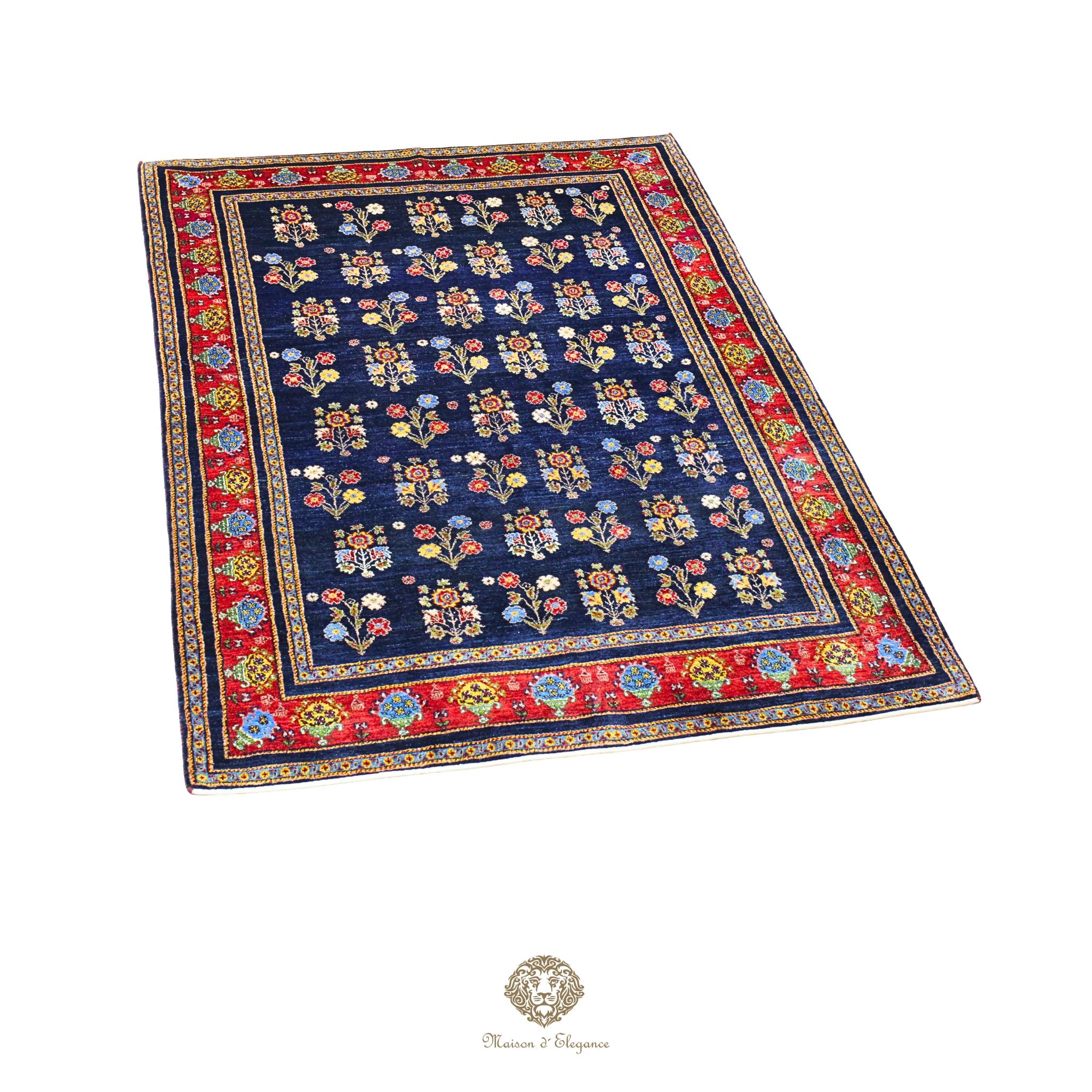 Alfombra persa Trible Fine Kashkuli con tintes naturales | Gabbeh de lana hecha a mano 164 x 238 cm