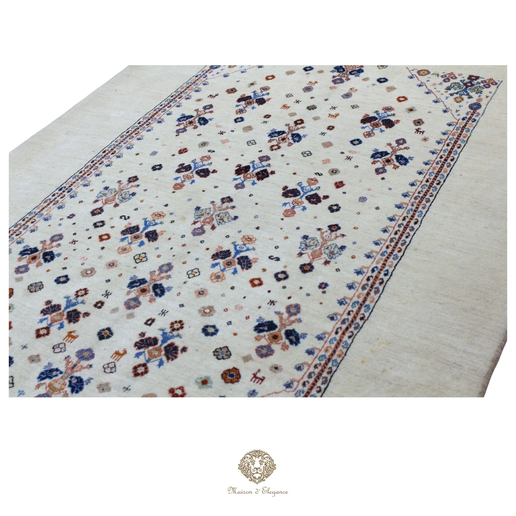 Alfombra persa Trible Fine Kashkuli con tintes naturales | Gabbeh de lana hecha a mano 141 x 200 cm