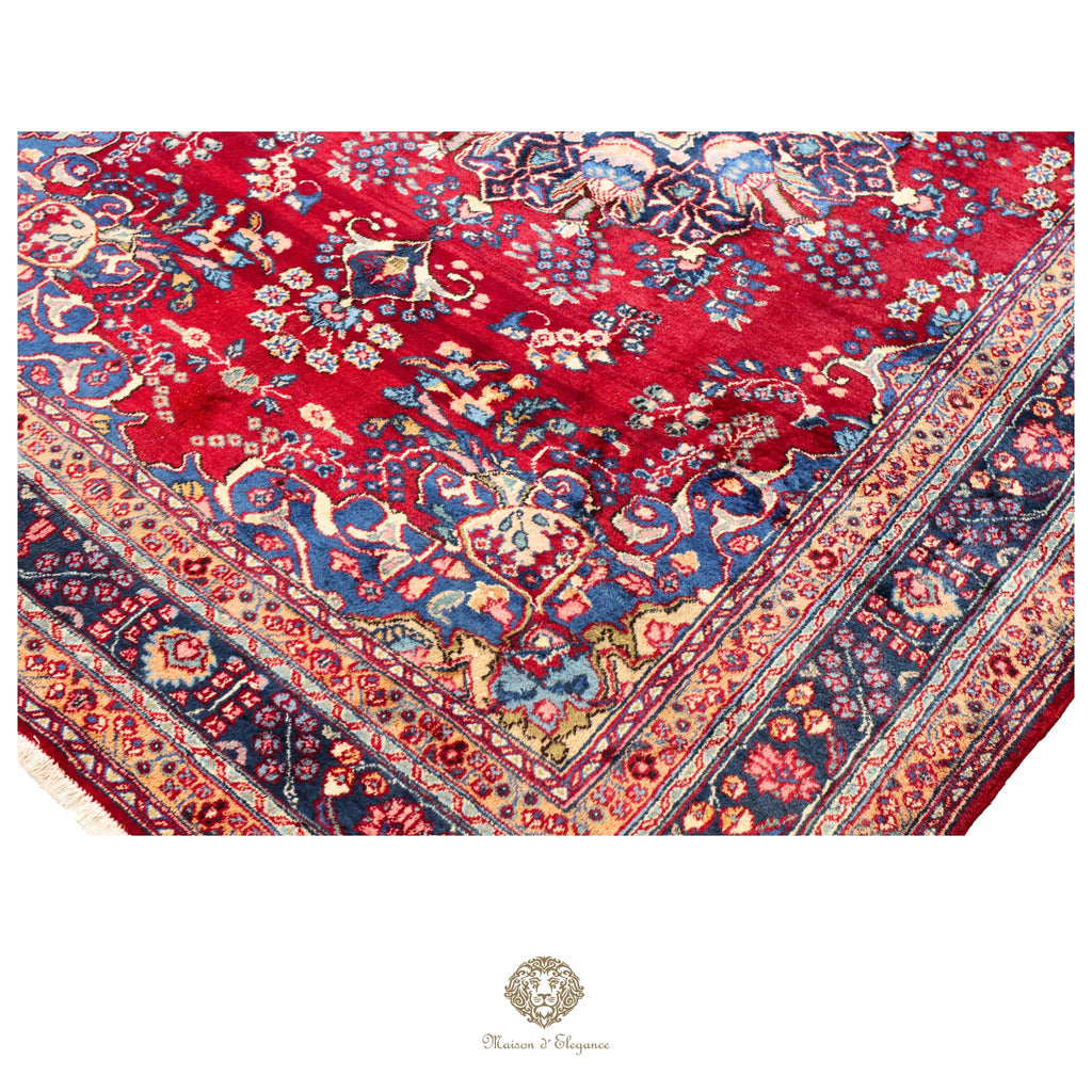 Alfombra Persa Mashhad Lana | Floral Medallón Design  Rojo 244 x 347 cm
