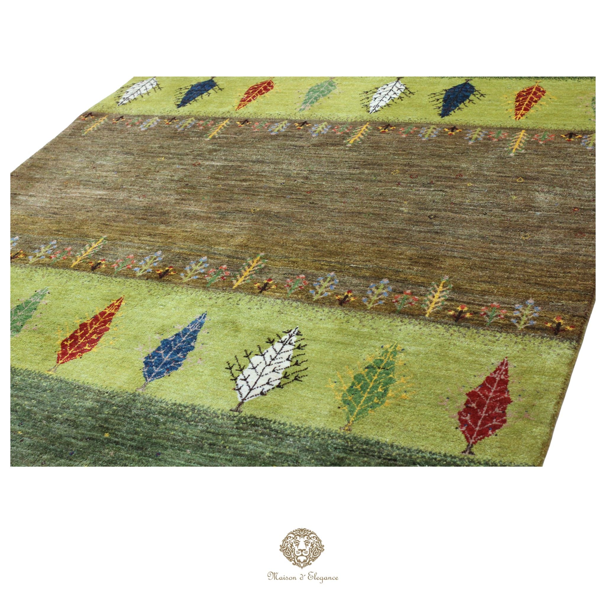 Alfombra persa Kashkuli colorido tribal naturale color | Gabbeh de lana hecha a mano 182 x 220 cm