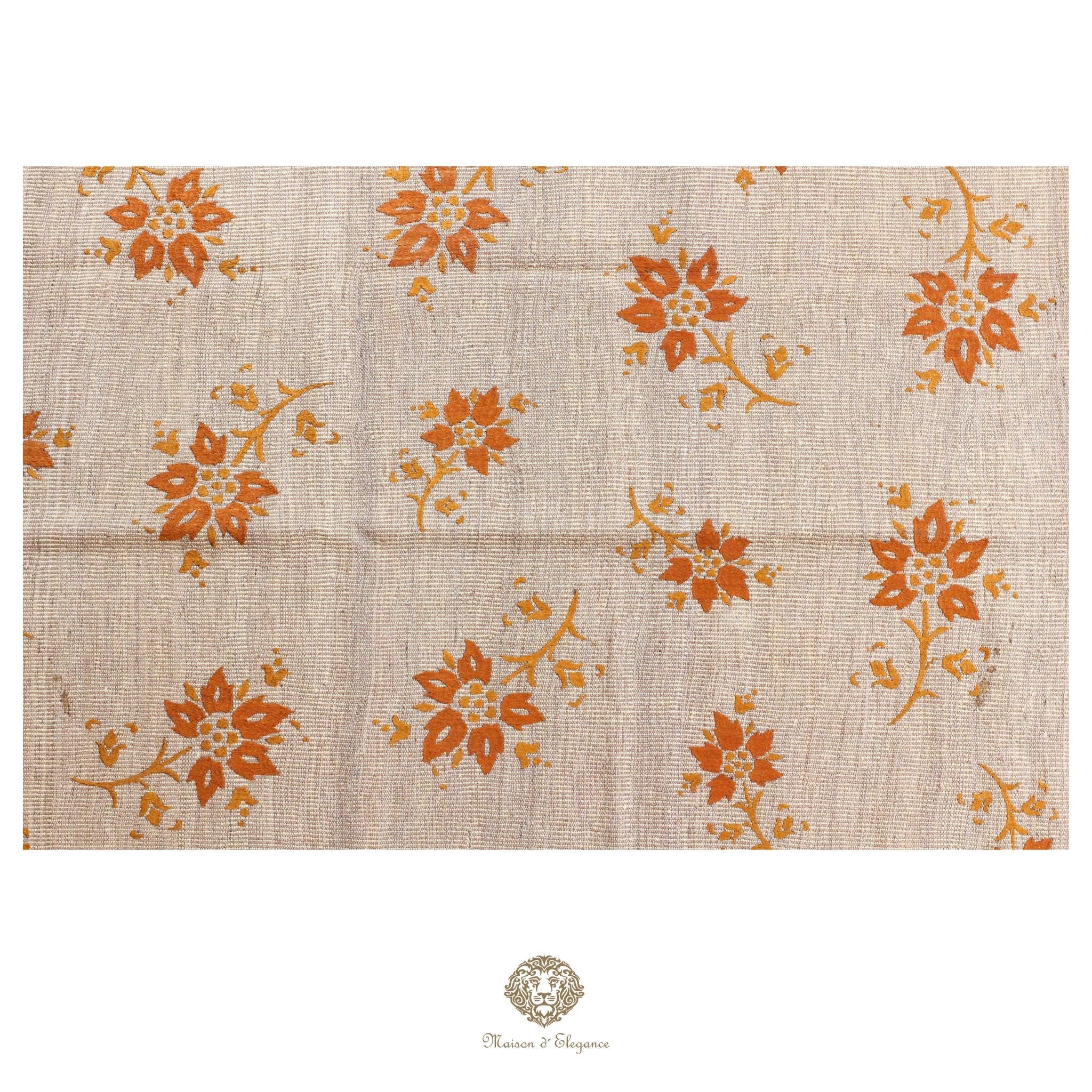 Kilim única moderna Tejido a Mano | Alfombra Plana de Lana y Seda con Tintes Naturales 207x298 cm